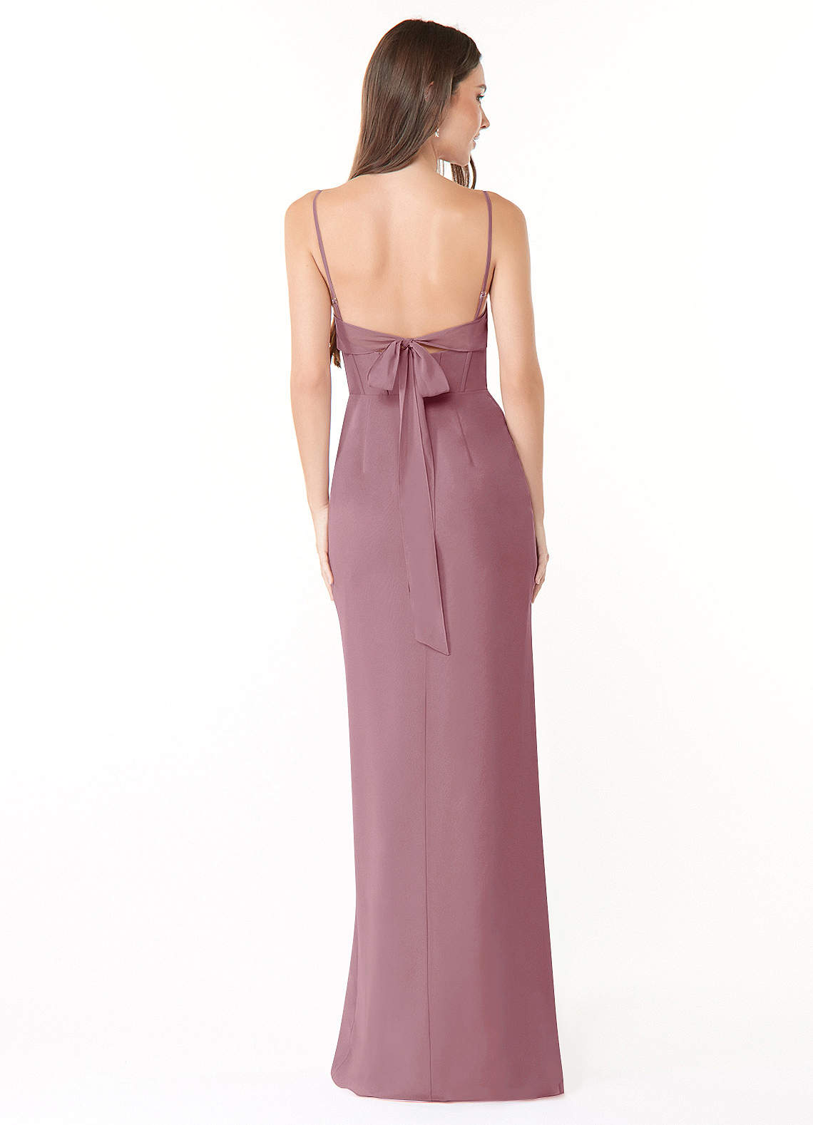 Mai Sheath Cowl-Neck Chiffon Bridesmaid Dress in Vintage Mauve