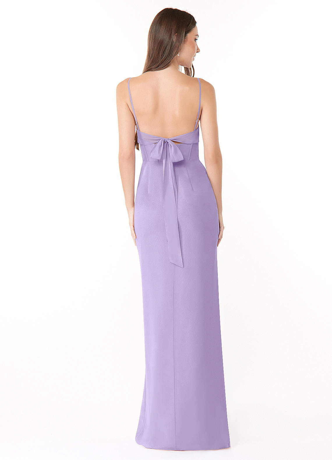 Mai Sheath Cowl-Neck Chiffon Bridesmaid Dress in Lilac