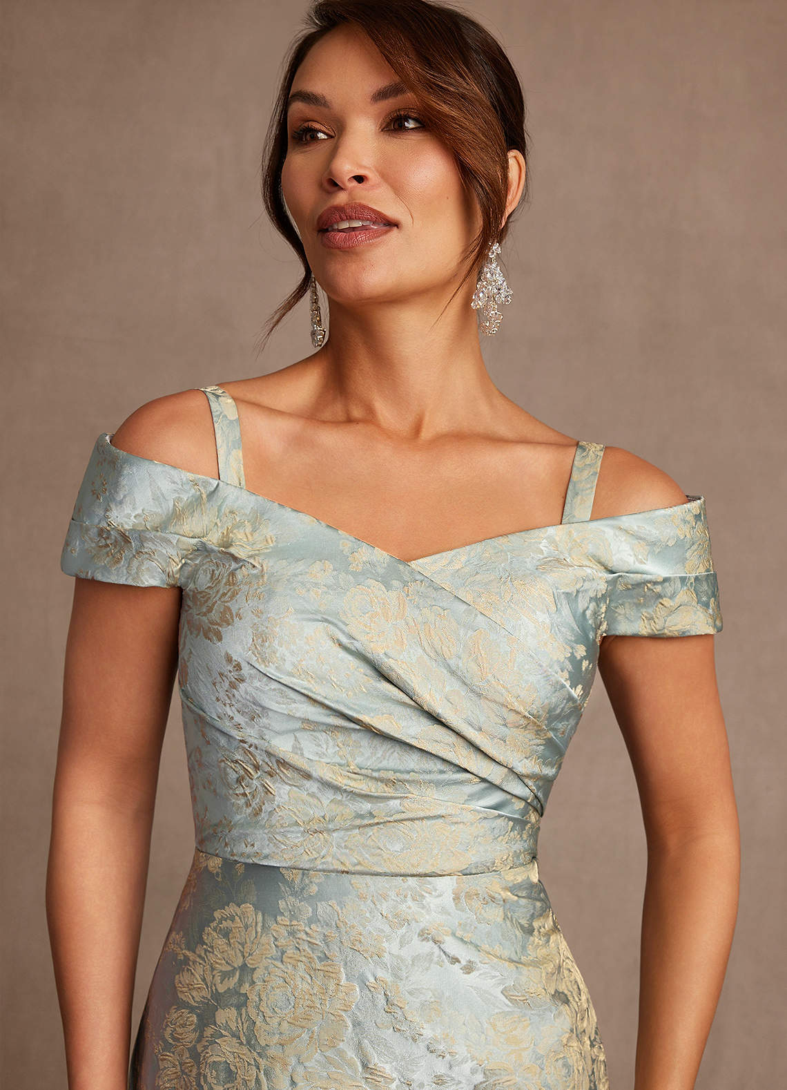 Beatrix A-Line Off-the-Shoulder Jacquard Mother of the Bride Dress