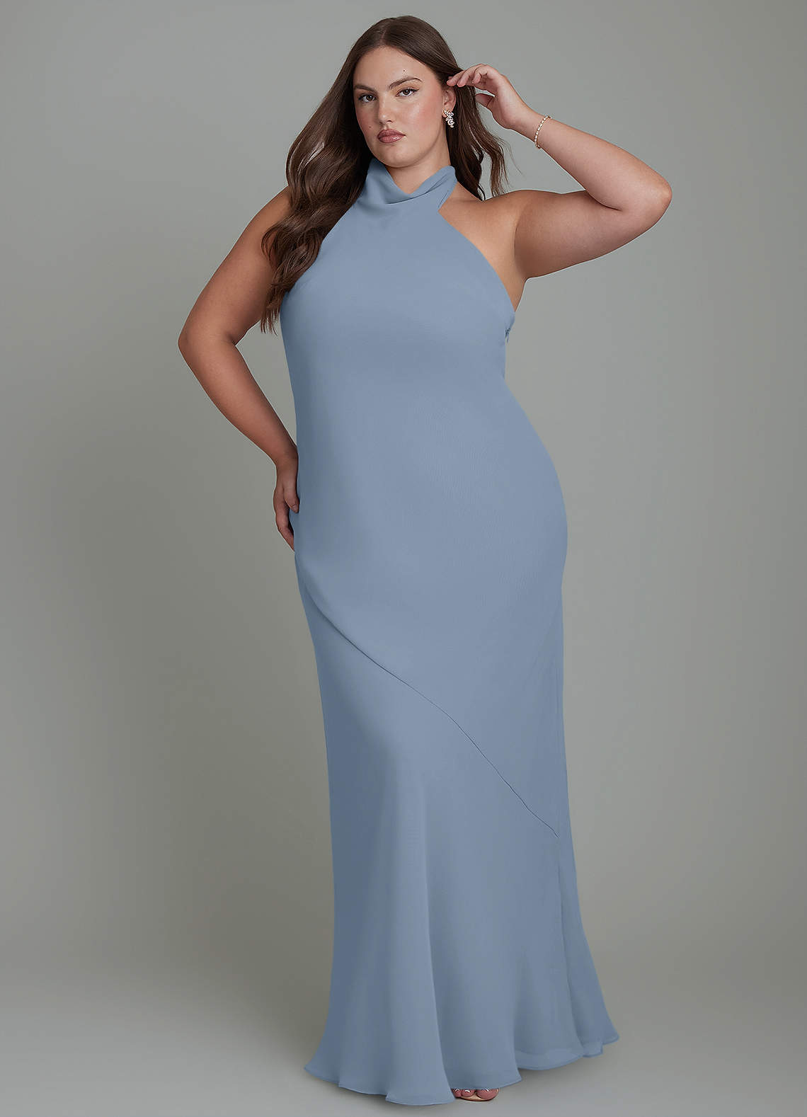 Velli Mermaid Halter Chiffon Bridesmaid Dress
