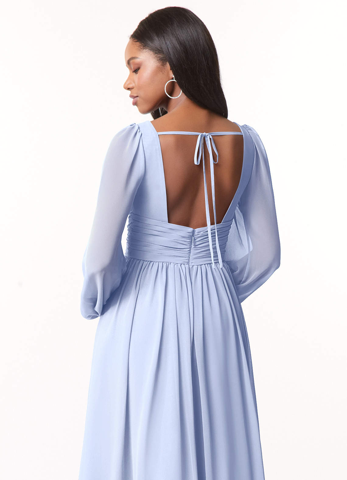 Norah A-Line V-Neck Chiffon Bridesmaid Dress in Ice