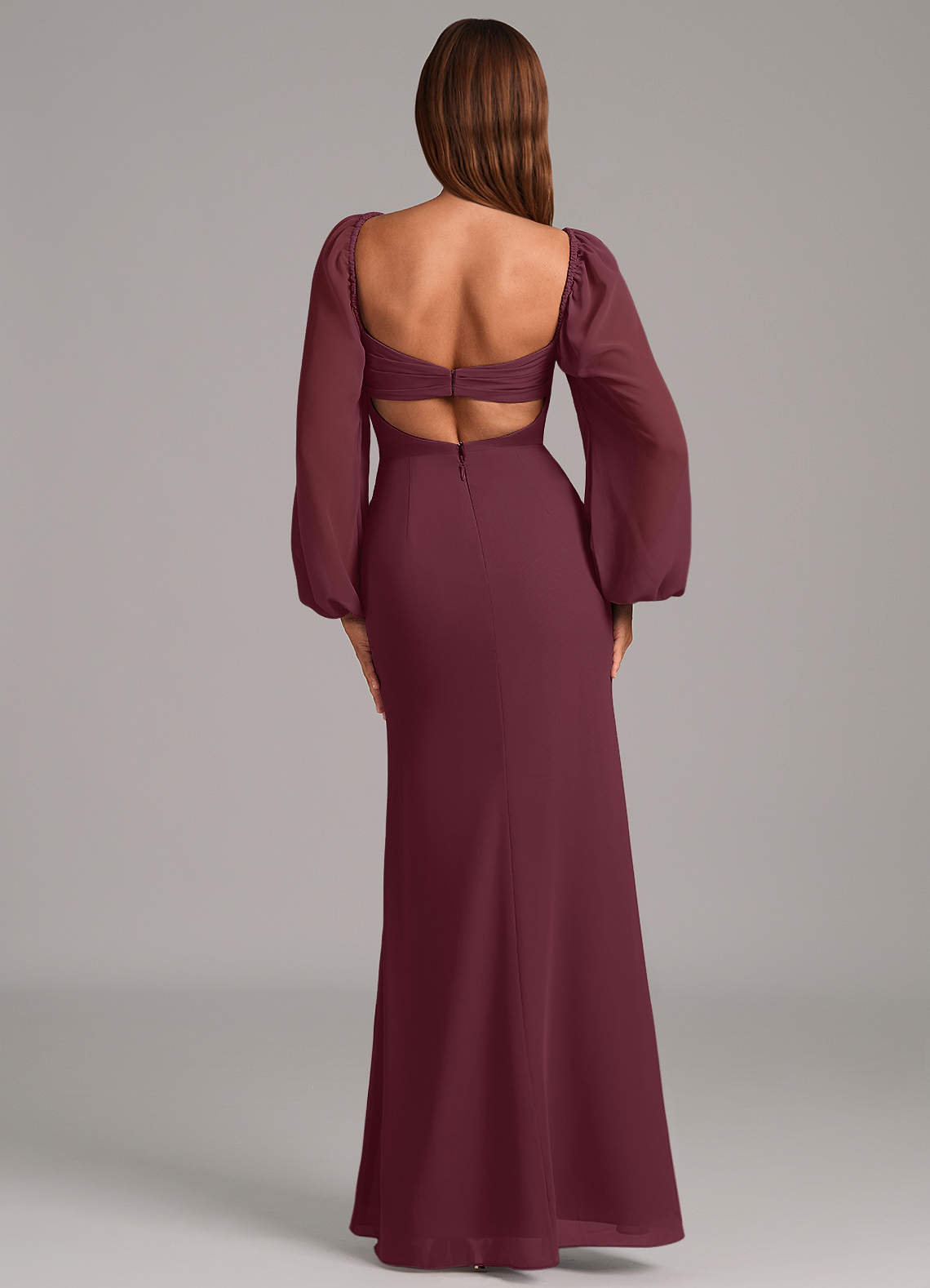 Brixley Mermaid Sweetheart Chiffon Bridesmaid Dress in Cabernet