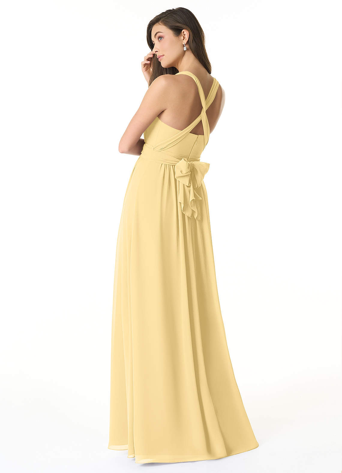 Olani A-Line V-Neck Chiffon Bridesmaid Dress in Butter