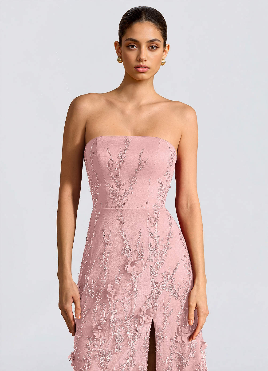Fairuza A-Line Straight-Neck Tulle Wedding Guest Dress in Pink