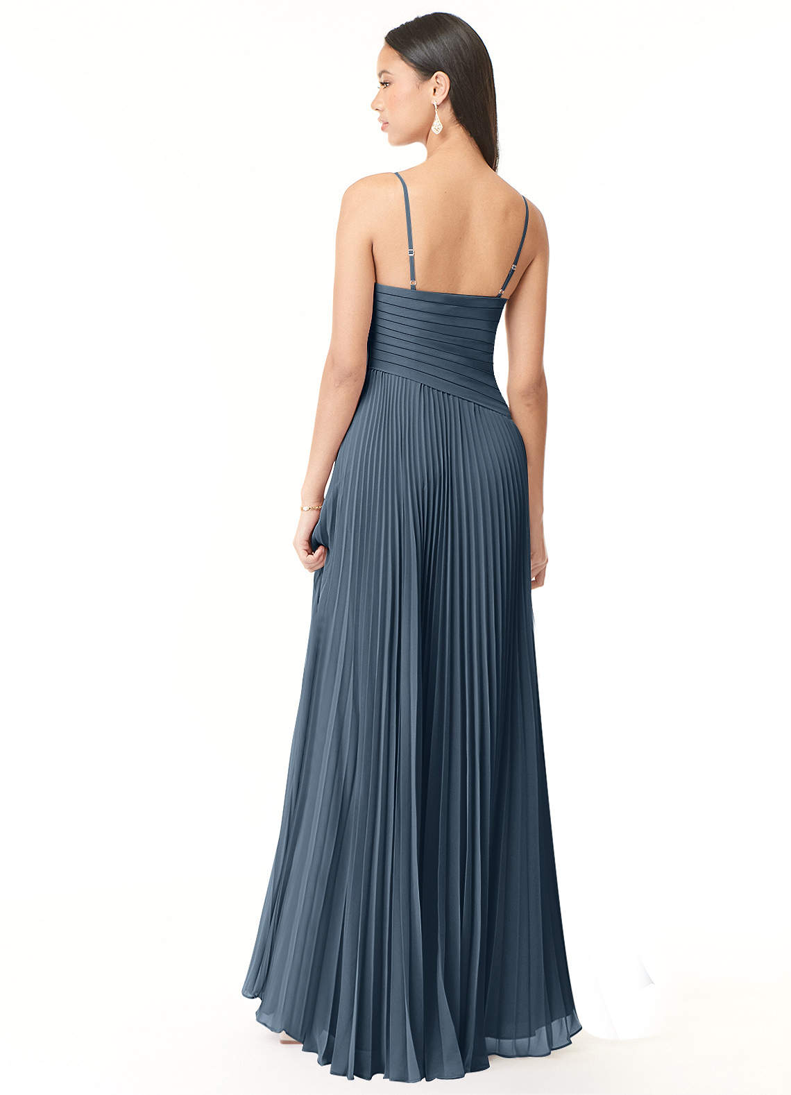 Vini A-Line V-Neck Chiffon Bridesmaid Dress in Neptune