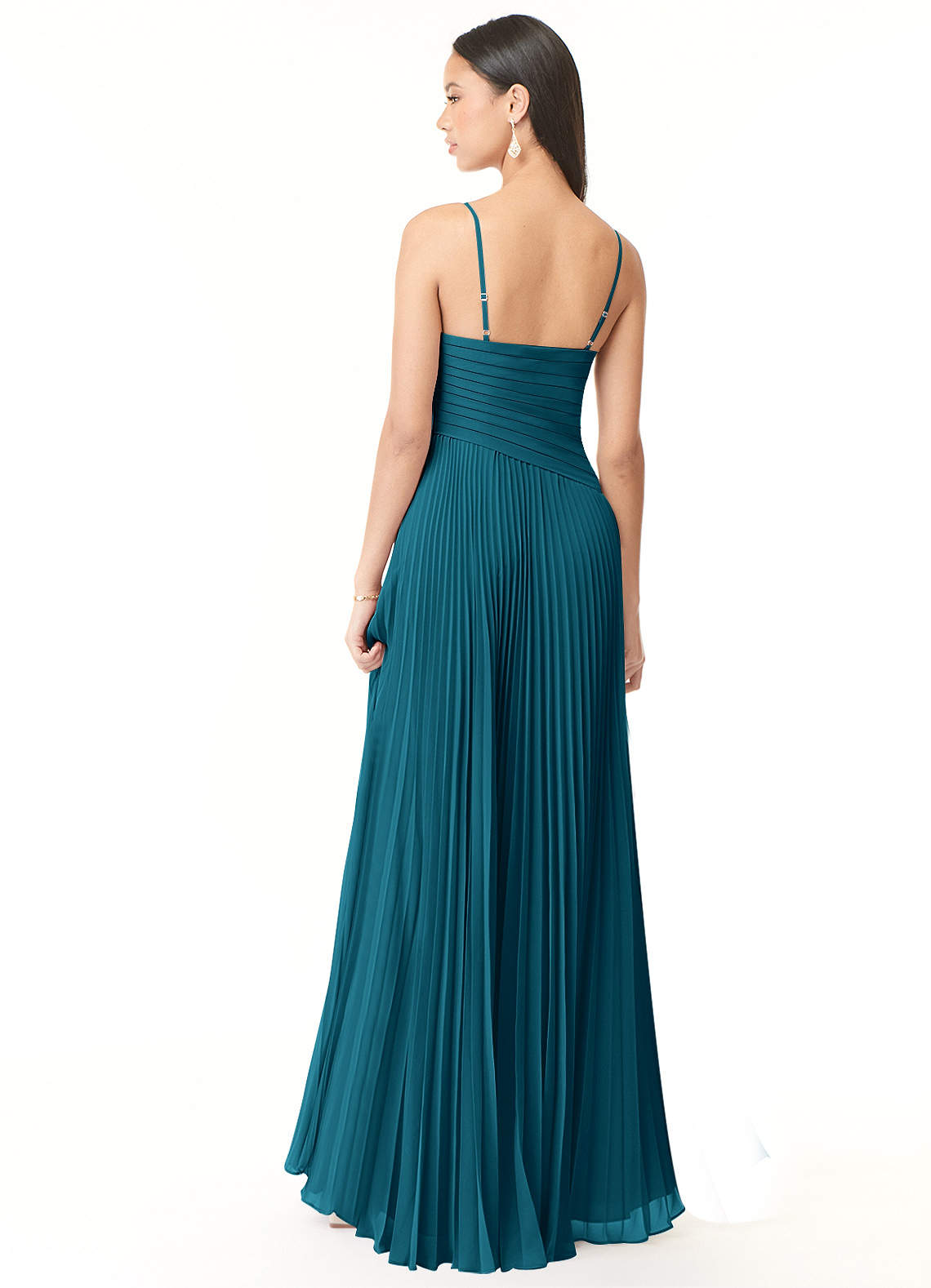 Vini A-Line V-Neck Chiffon Bridesmaid Dress in Ink Blue