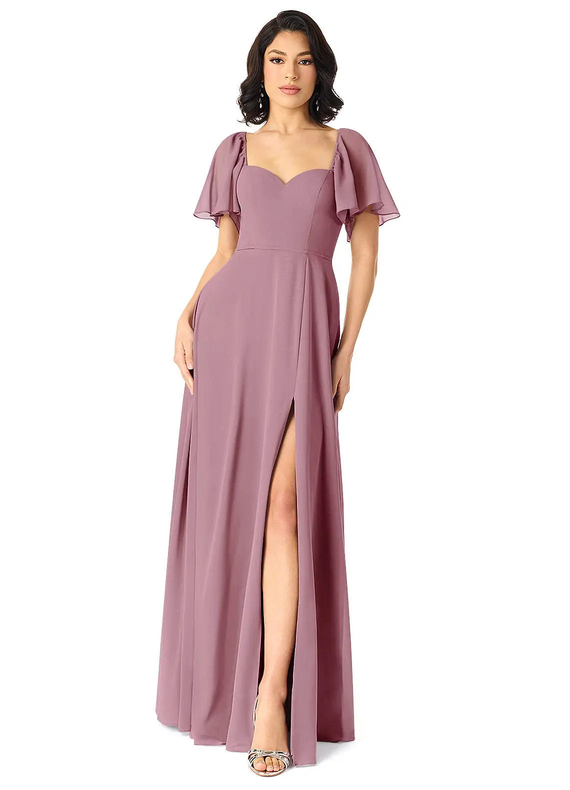 Chloe A-Line Sweetheart Chiffon Bridesmaid Dress in Vintage Mauve