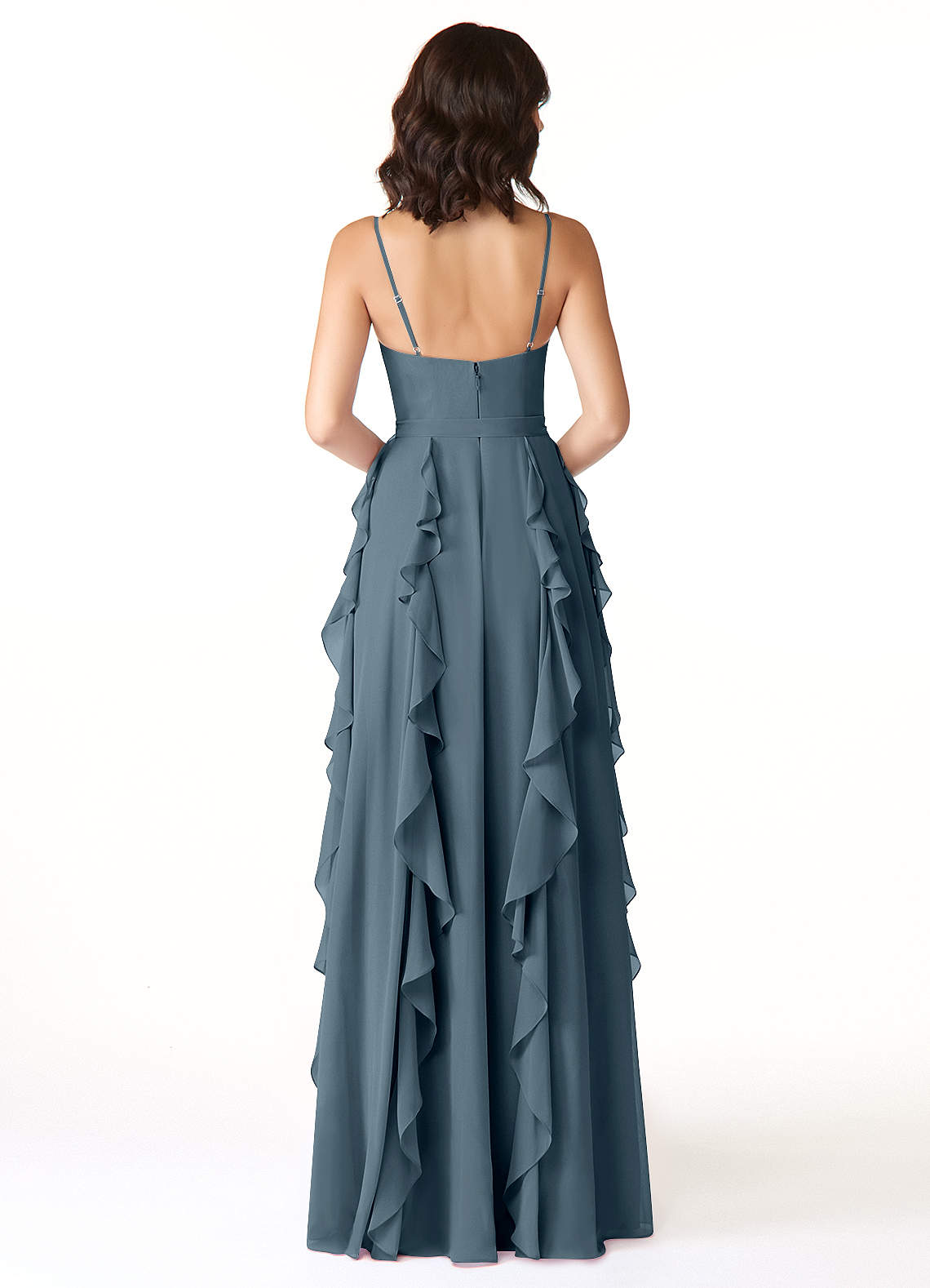 Peyton A-Line V-Neck Chiffon Bridesmaid Dress in Twilight