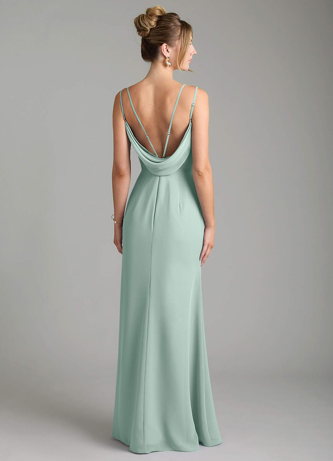 Egypt Sheath Sweetheart Chiffon Bridesmaid Dress in Agave