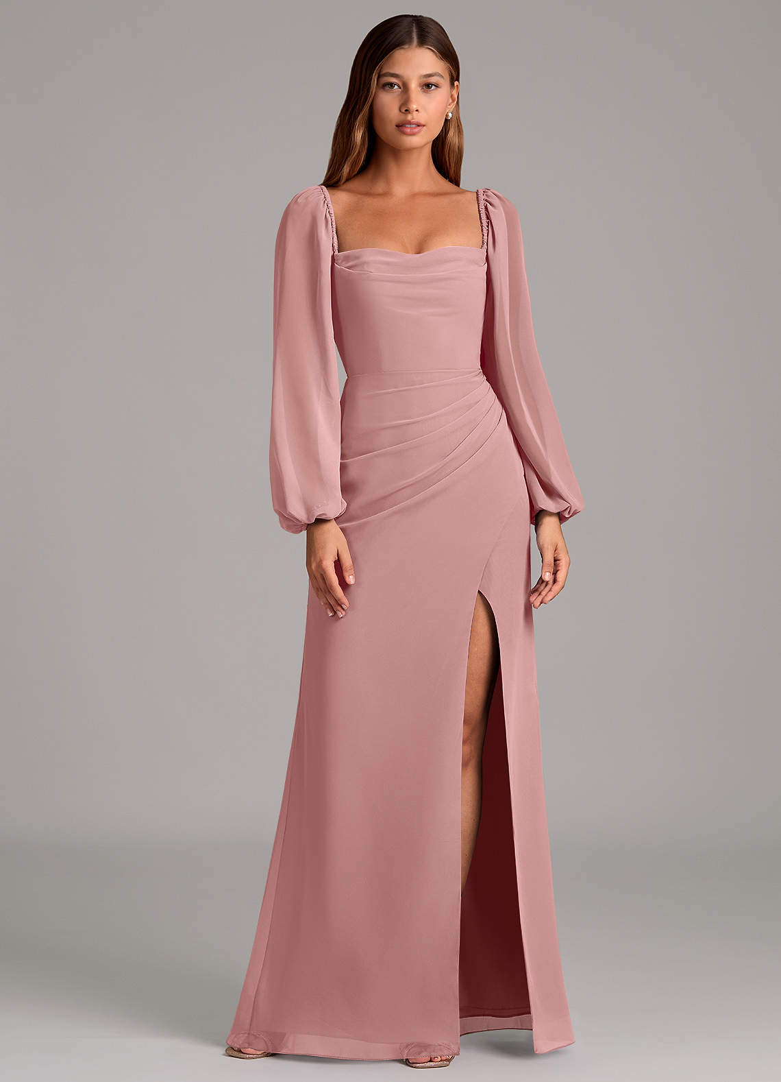 Brixley Mermaid Sweetheart Chiffon Bridesmaid Dress in dusty rose
