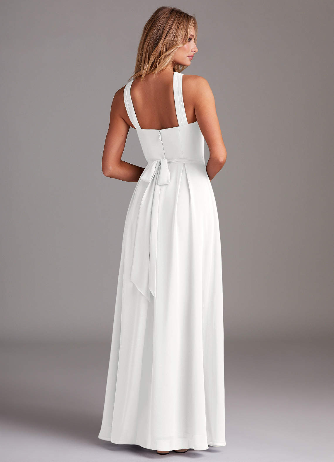 Dixie A-Line Halter Chiffon Bridesmaid Dress in white