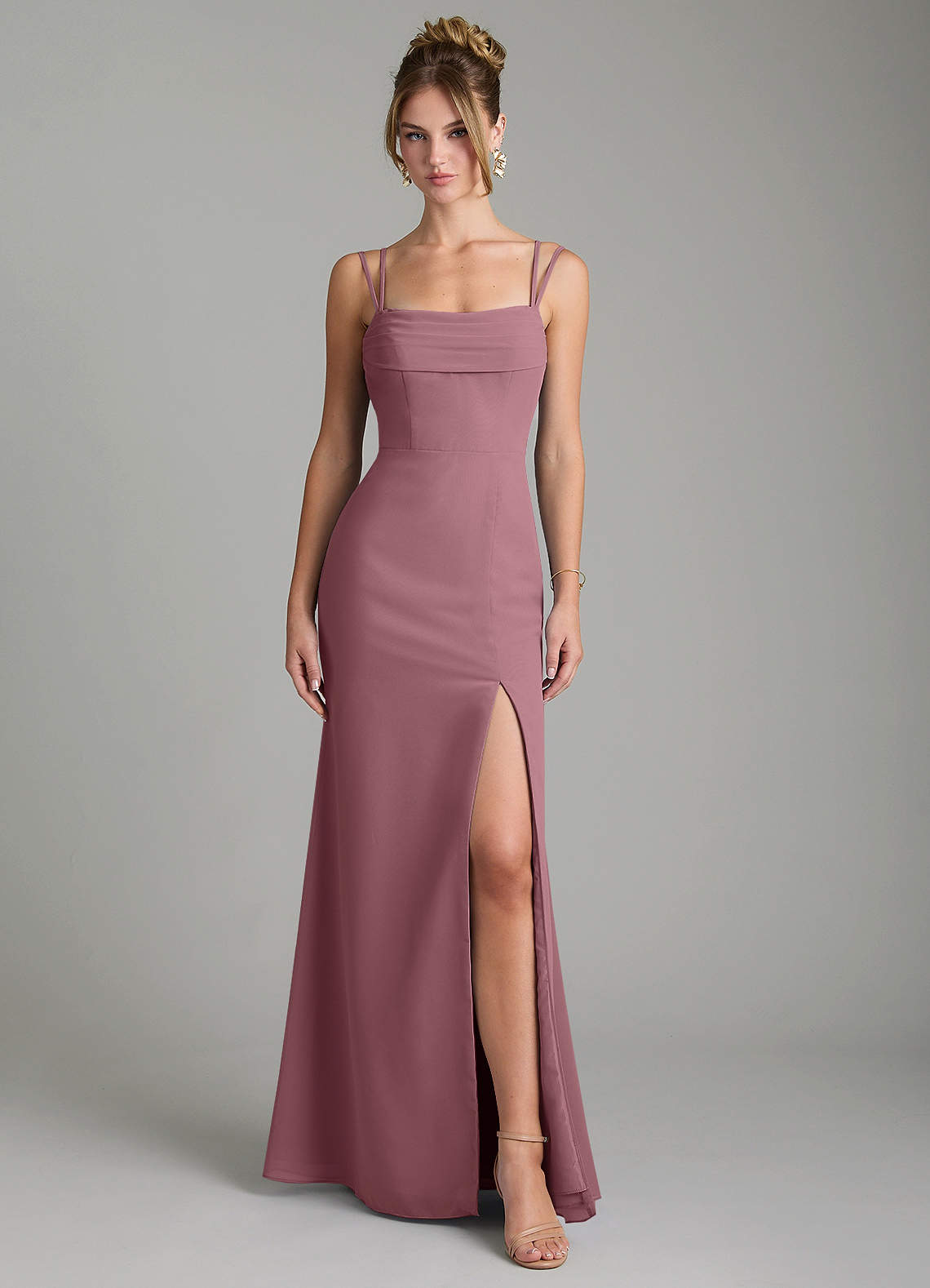 Egypt Sheath Sweetheart Chiffon Bridesmaid Dress in Amethyst