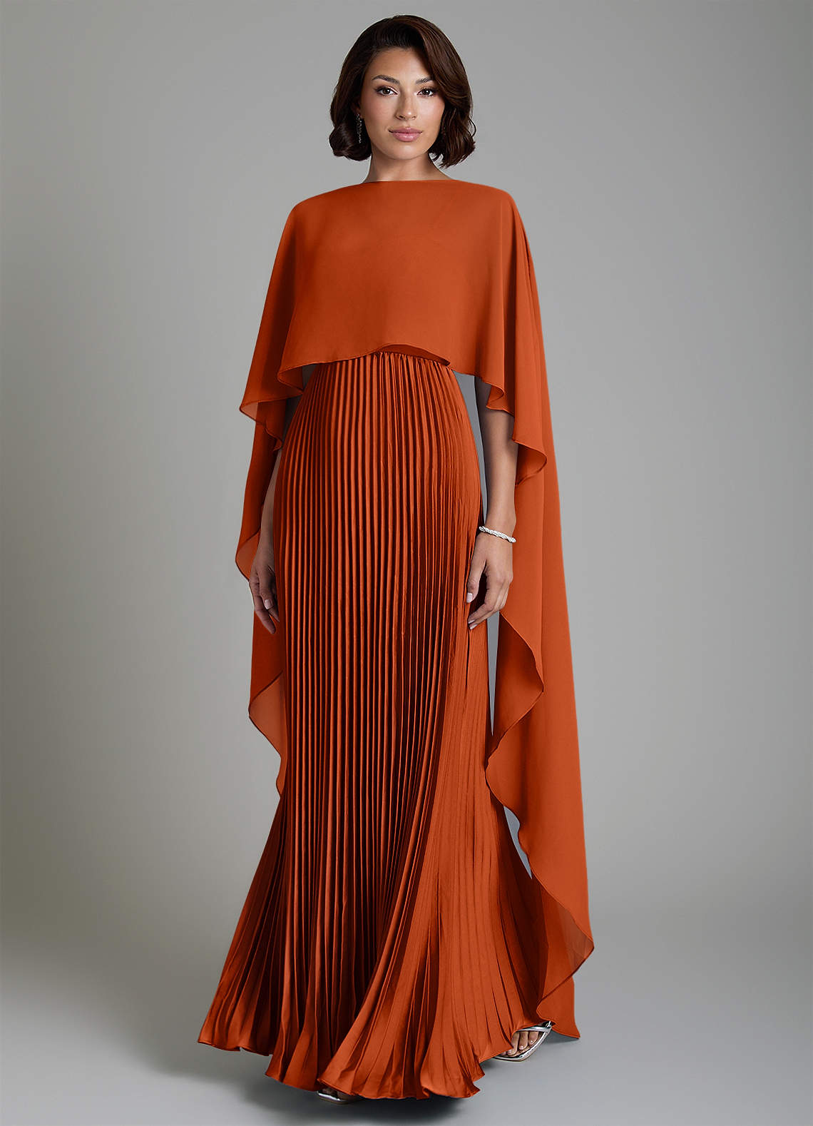 Micah A-Line Sweetheart Stretch Satin and Chiffon Bridesmaid Dress in Paprika