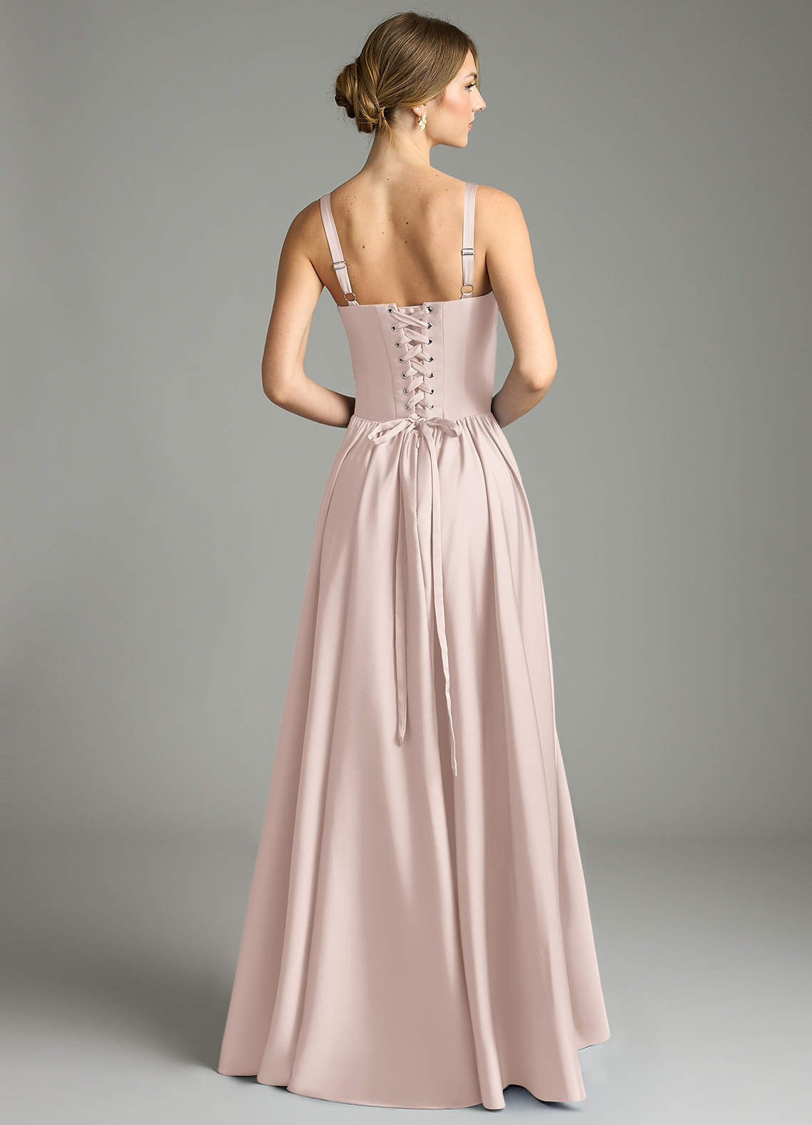 Evadina A-Line Sweetheart Stretch Satin Bridesmaid Dress in Blushing Pink