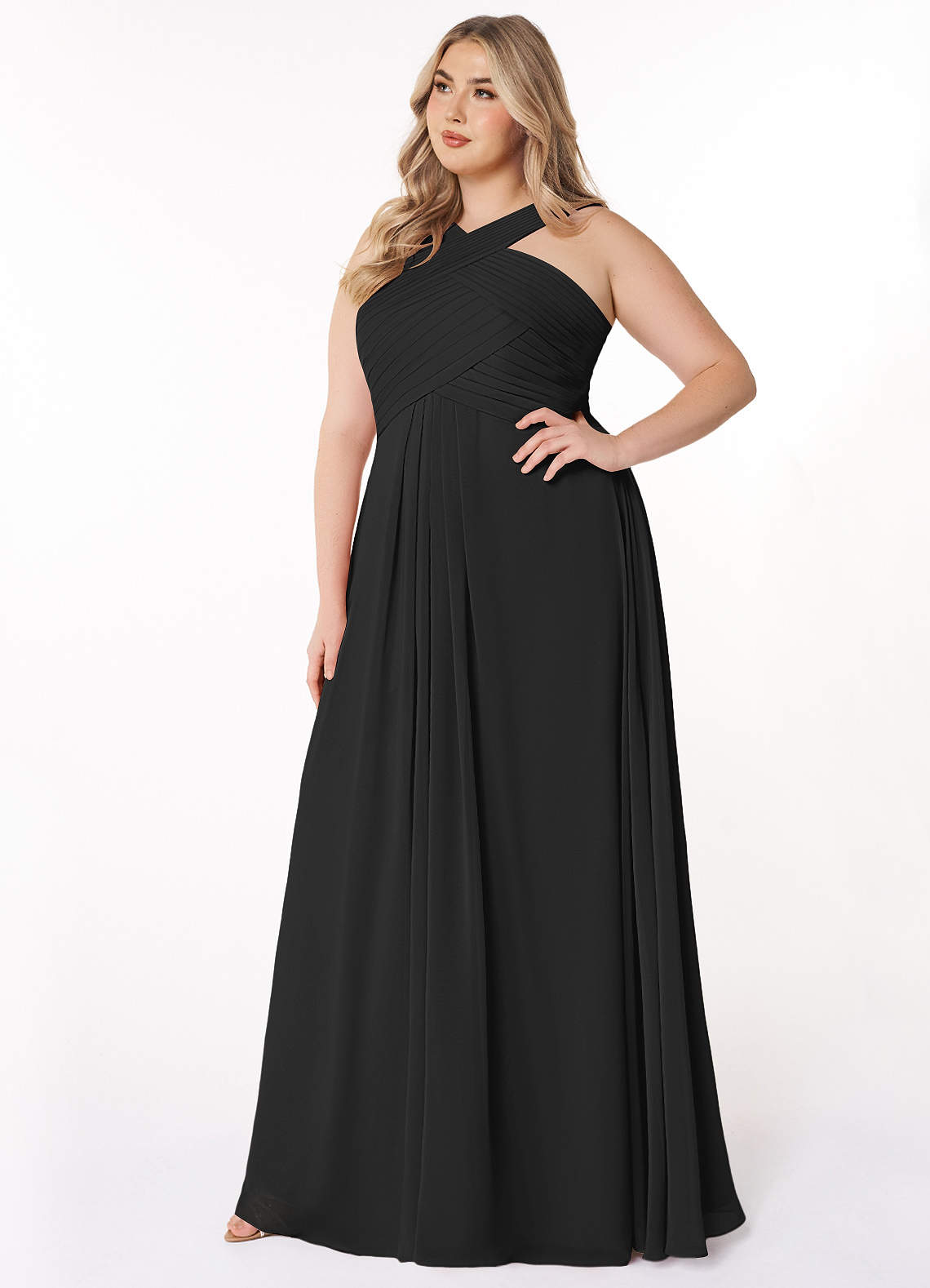 Kaleigh A-Line Halter Chiffon Bridesmaid Dress
