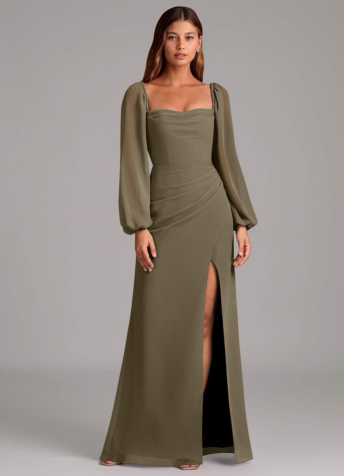 Brixley Mermaid Sweetheart Chiffon Bridesmaid Dress in Willow Green