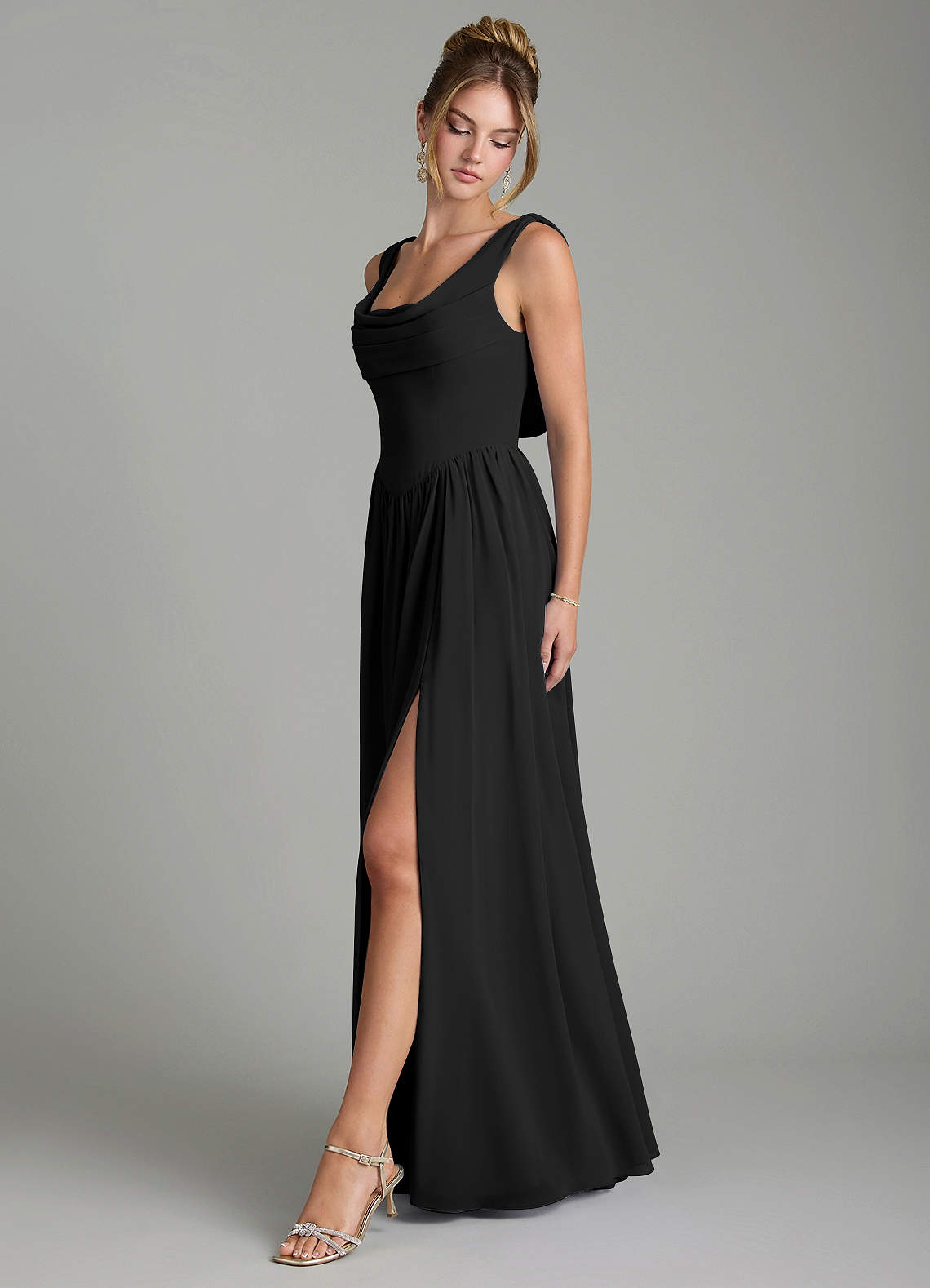 Novi A-Line Square-Neck Chiffon Bridesmaid Dress