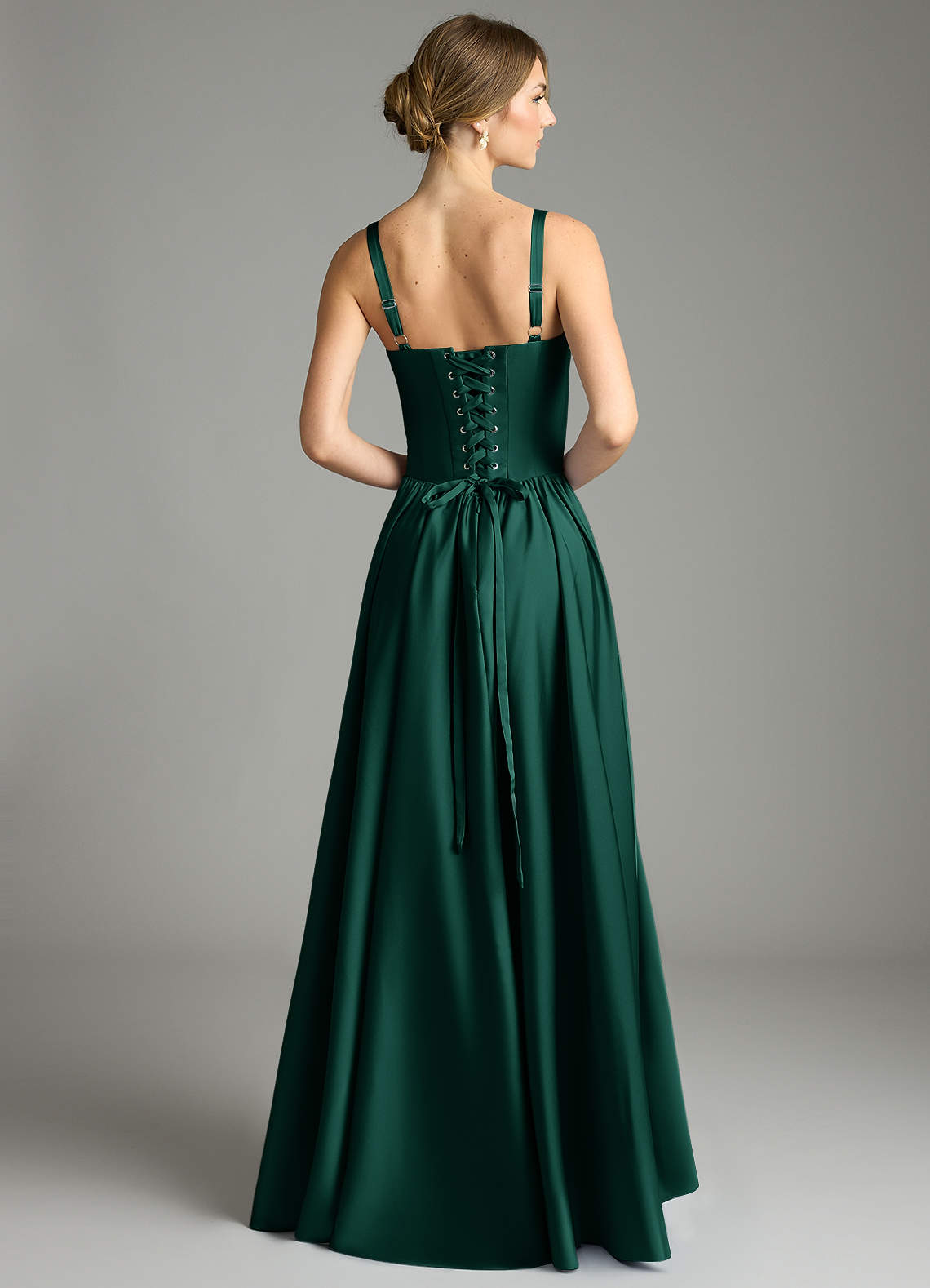 Evadina A-Line Sweetheart Stretch Satin Bridesmaid Dress in Emerald