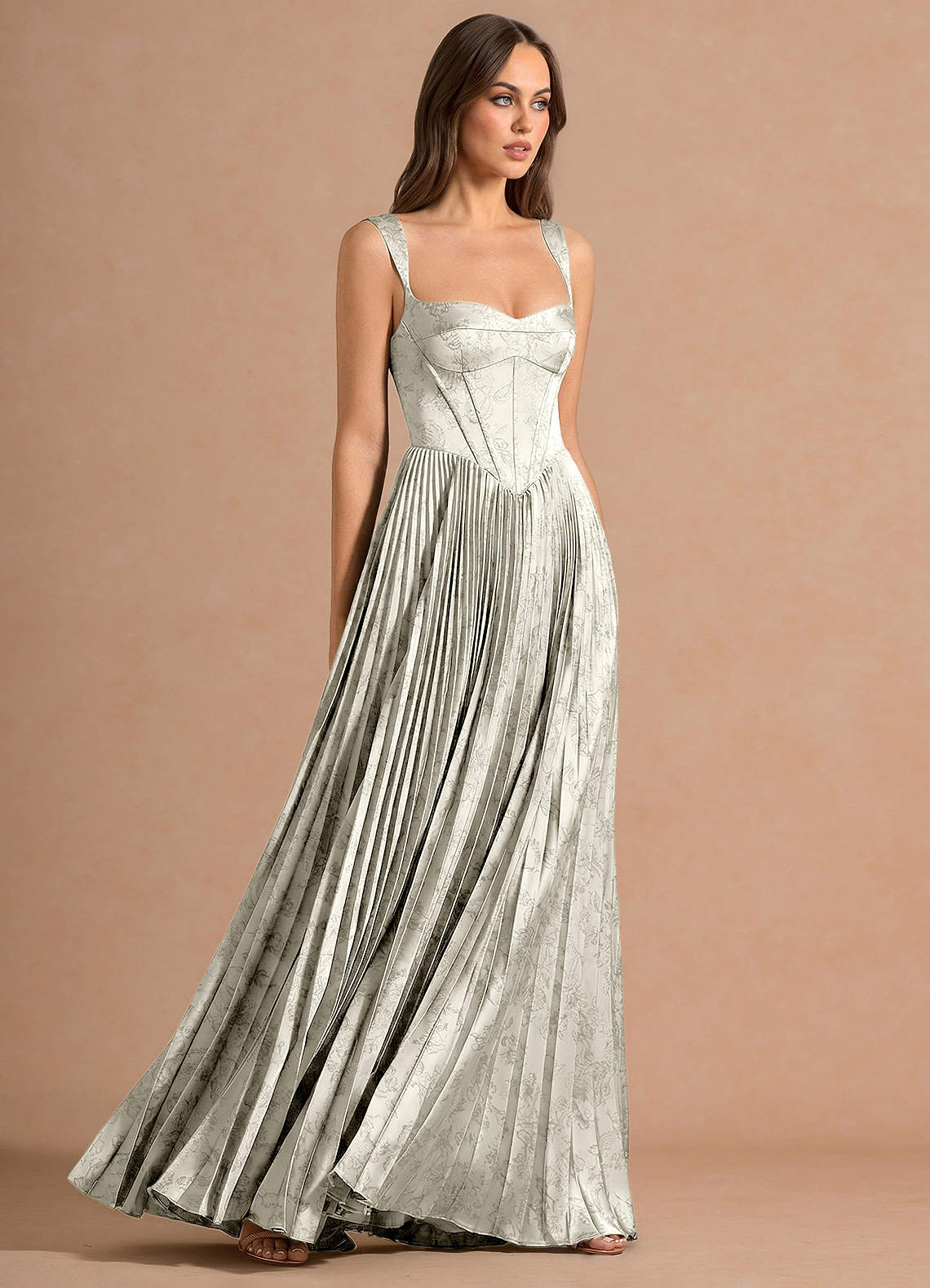 Isonelle A-Line Sweetheart Jacquard Wedding Guest Dress in Cream