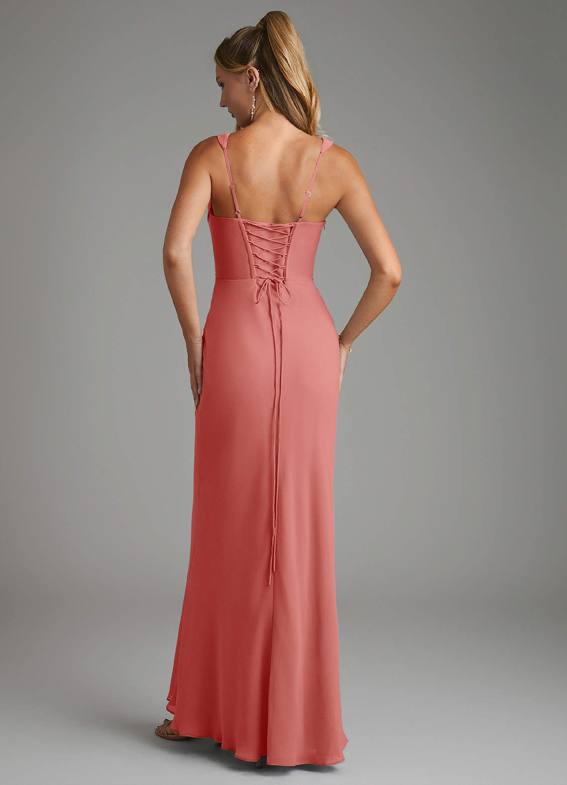 Asa Sheath Square-Neck Chiffon Bridesmaid Dress in Antique Rose