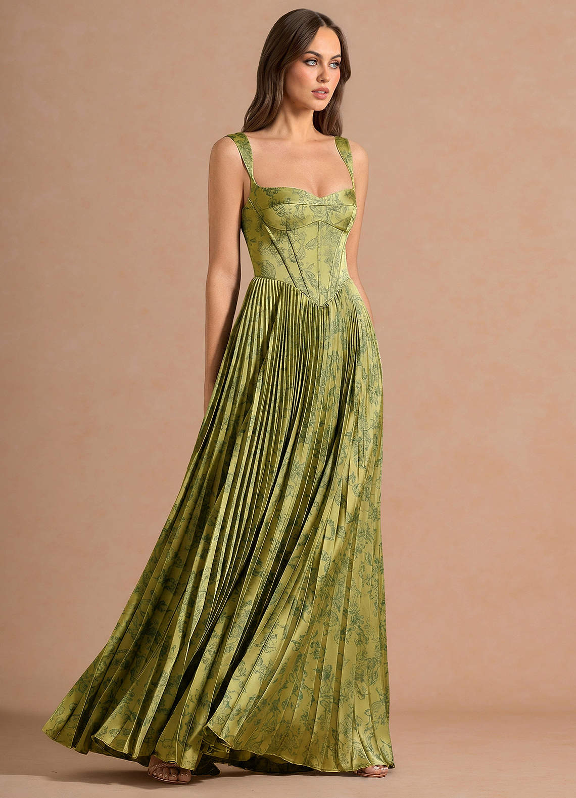 Isonelle A-Line Sweetheart Jacquard Wedding Guest Dress in Moss Navy