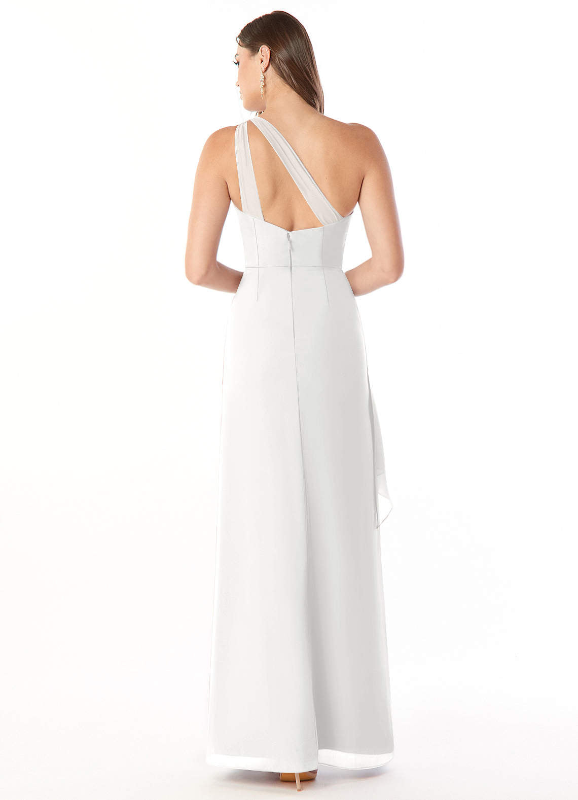 Maive Sheath One-Shoulder Chiffon Bridesmaid Dress in white