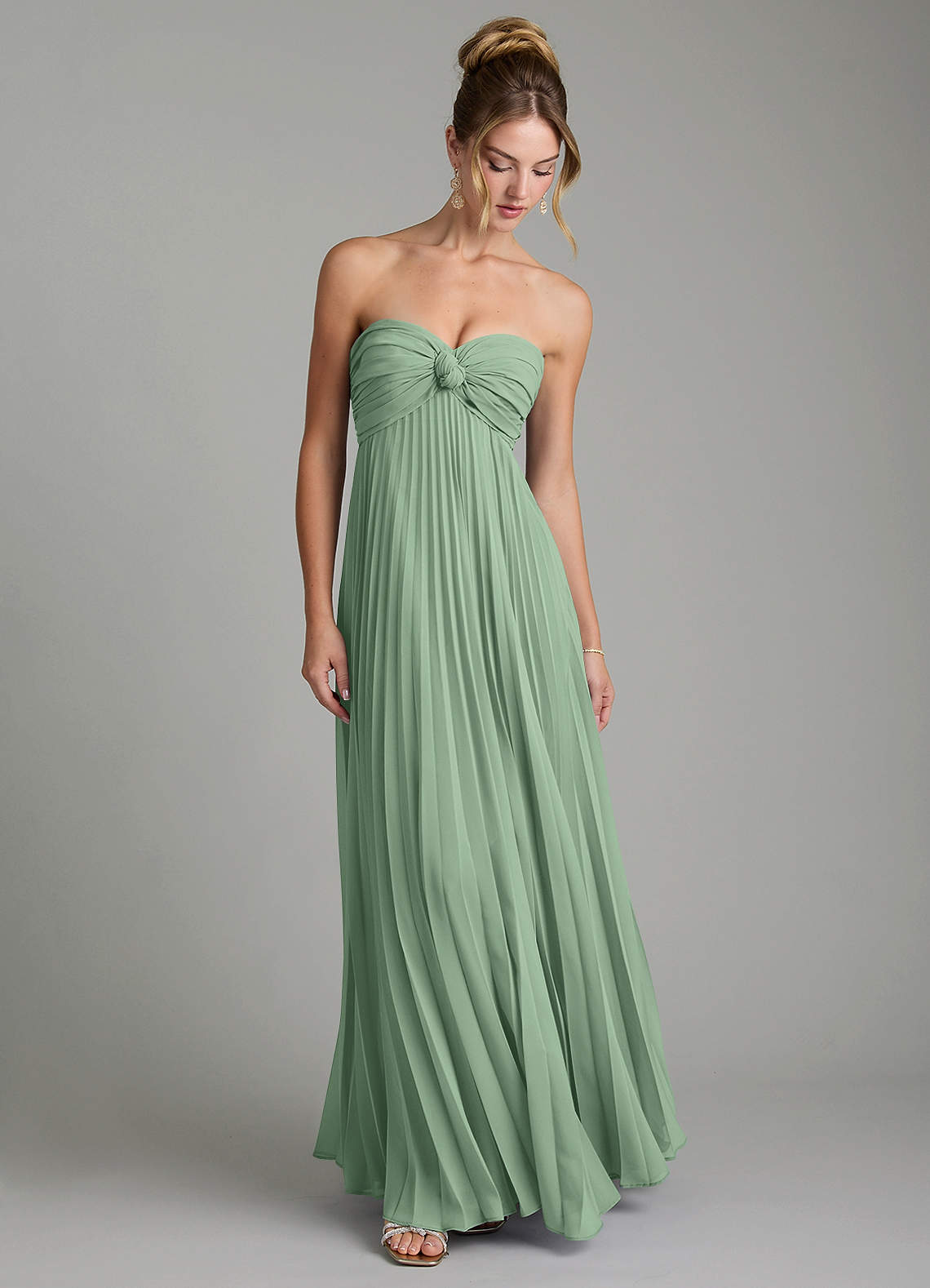 Tempest A-Line Sweetheart Chiffon Bridesmaid Dress in Matcha
