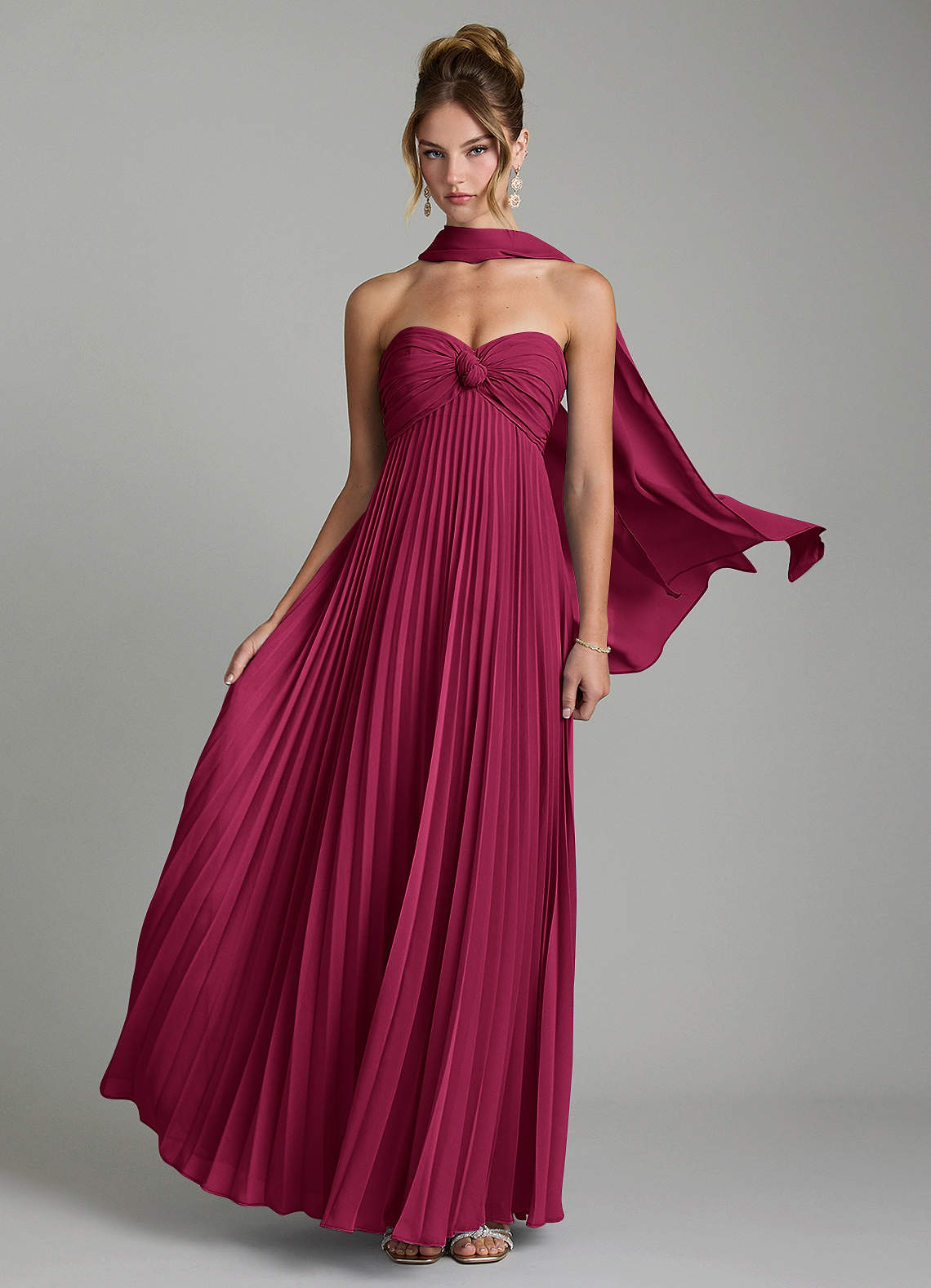 Tempest A-Line Sweetheart Chiffon Bridesmaid Dress in Burgundy