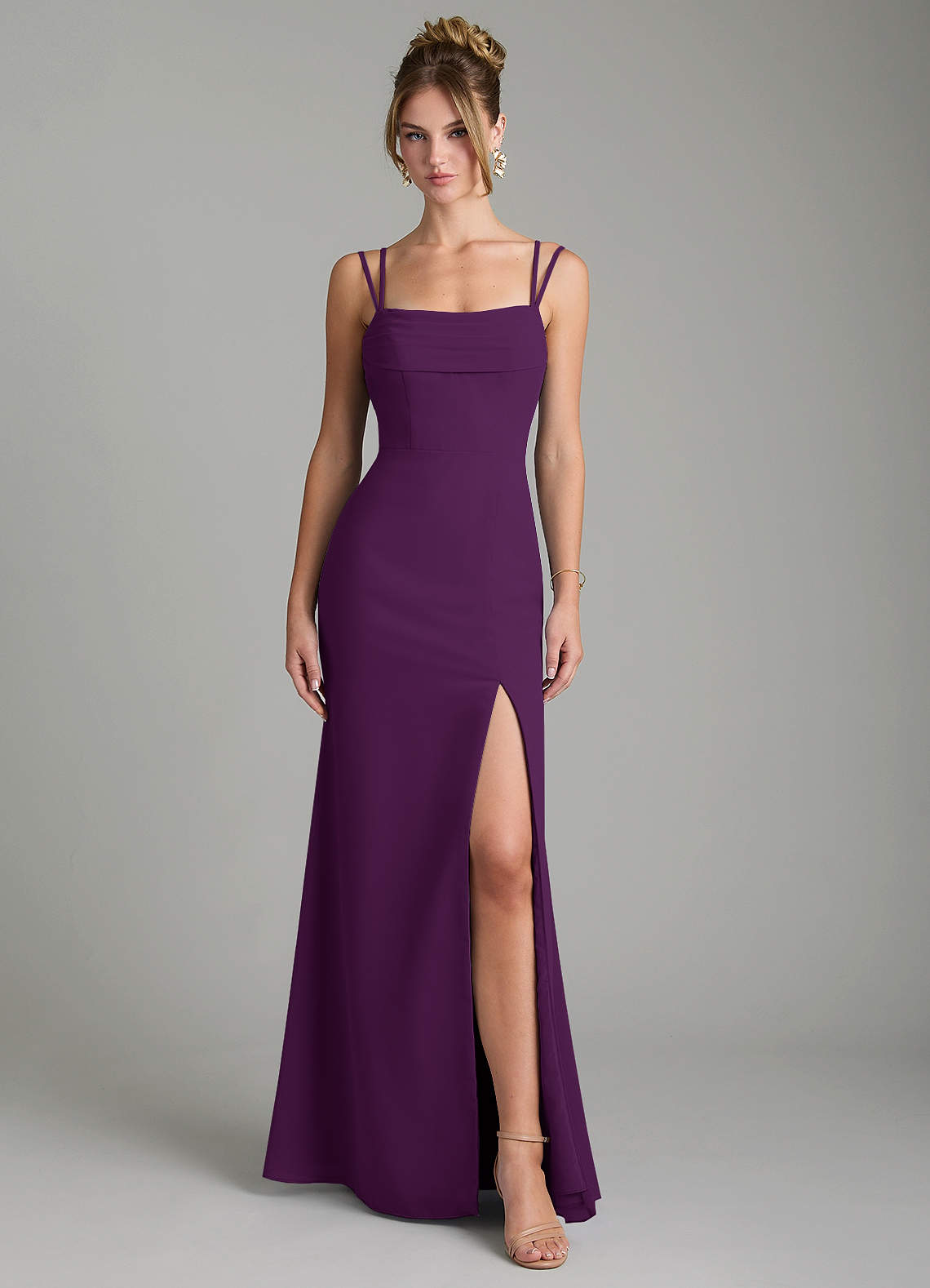 Egypt Sheath Sweetheart Chiffon Bridesmaid Dress in Grape