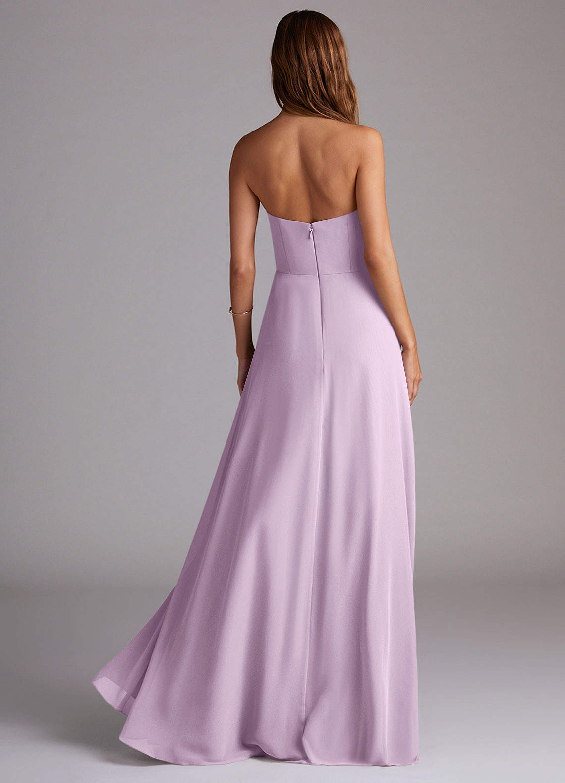 Wren A-Line Straight-Neck Chiffon Bridesmaid Dress in Frosted Lilac