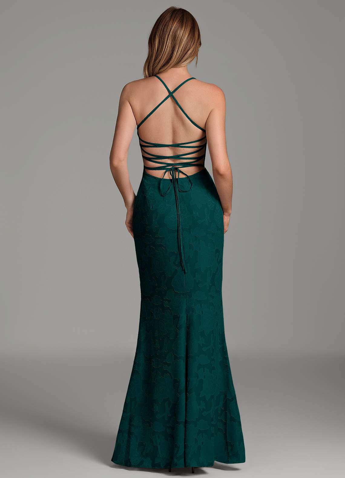 Dara Mermaid Sweetheart Floral Burnout Bridesmaid Dress in Pine