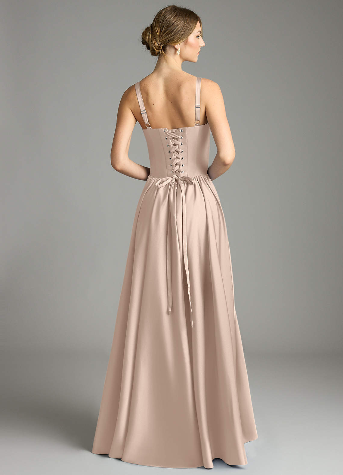 Evadina A-Line Sweetheart Stretch Satin Bridesmaid Dress in English Rose