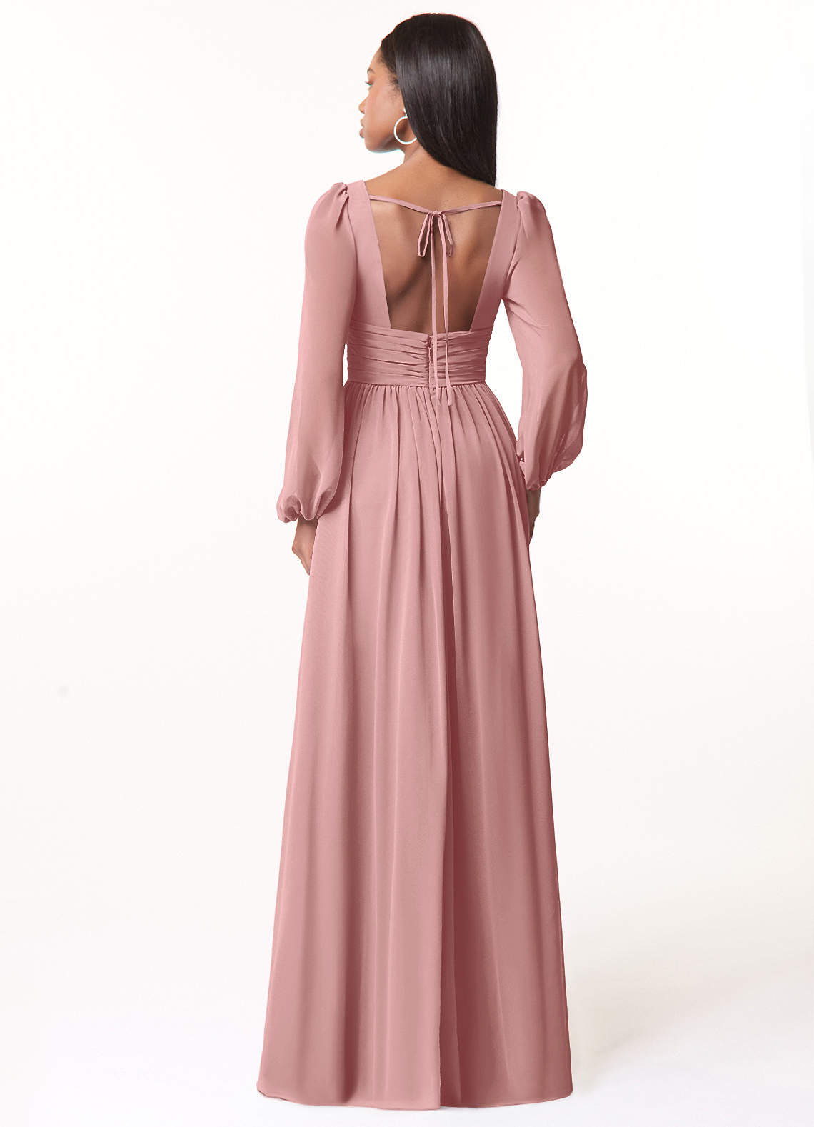 Norah A-Line V-Neck Chiffon Bridesmaid Dress in dusty rose