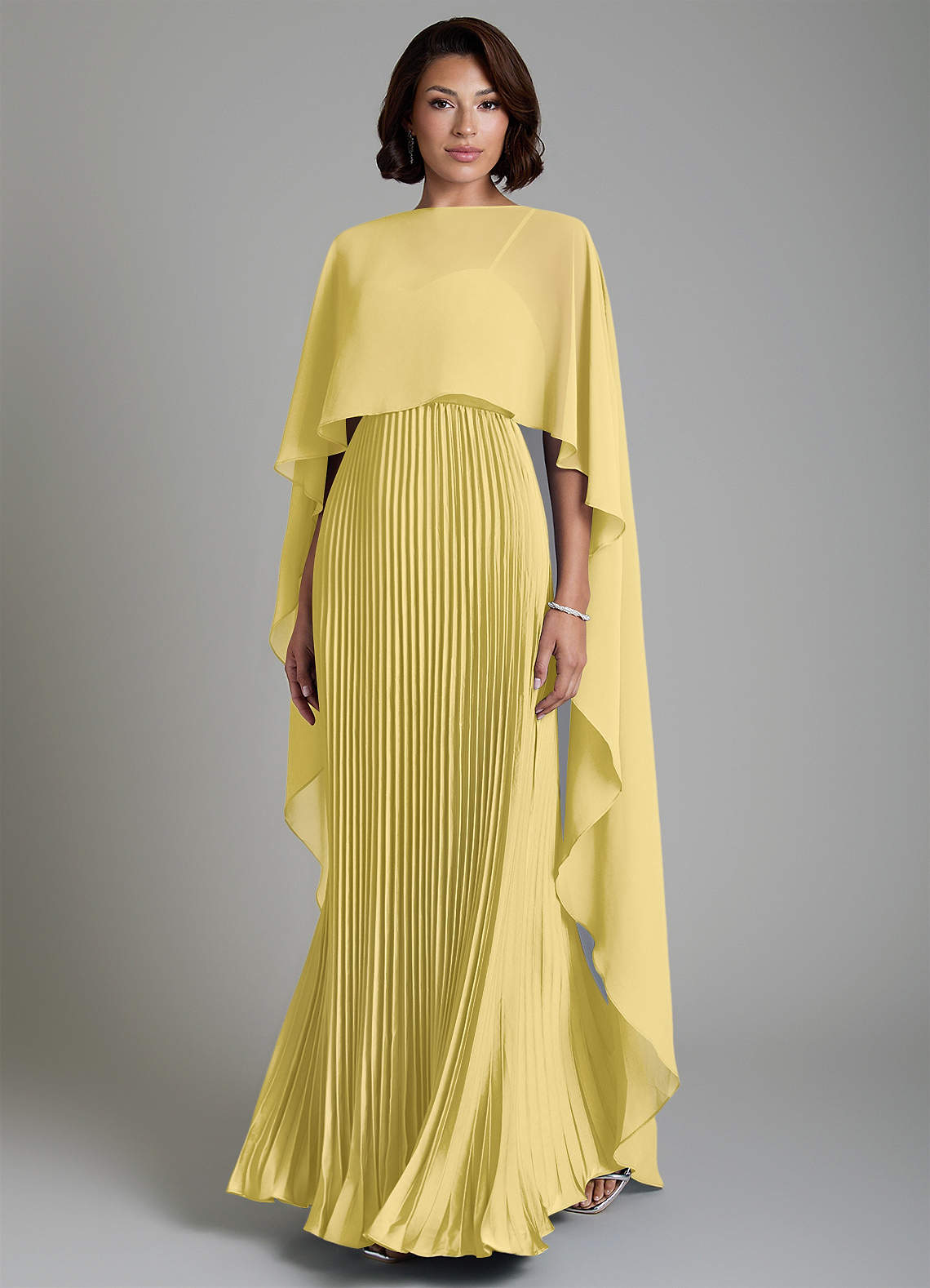 Micah A-Line Sweetheart Stretch Satin and Chiffon Bridesmaid Dress in Canary