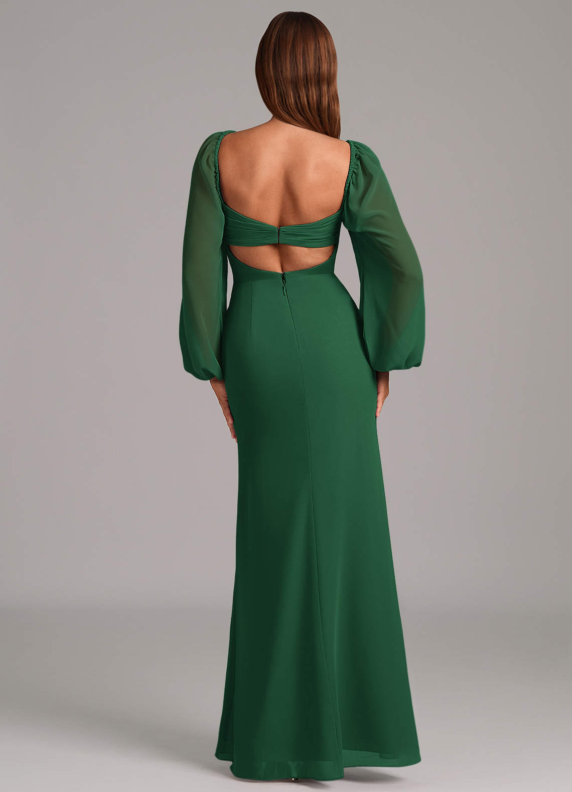 Brixley Mermaid Sweetheart Chiffon Bridesmaid Dress in Dark Green