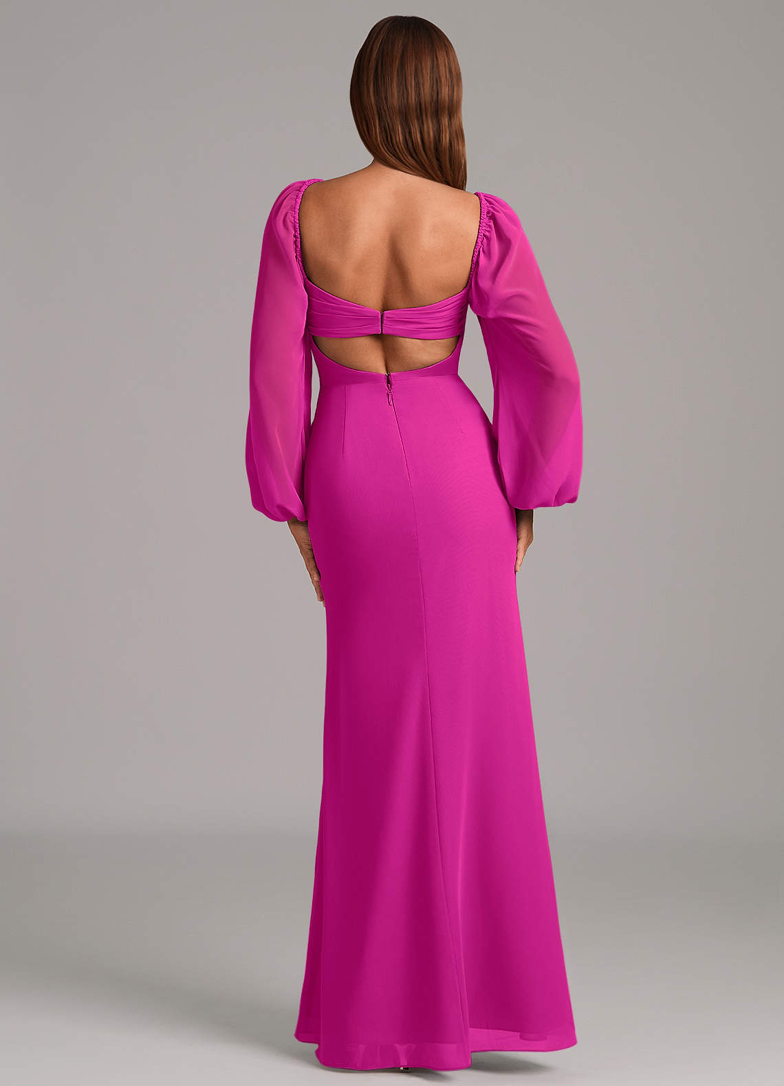 Brixley Mermaid Sweetheart Chiffon Bridesmaid Dress in Fuchsia