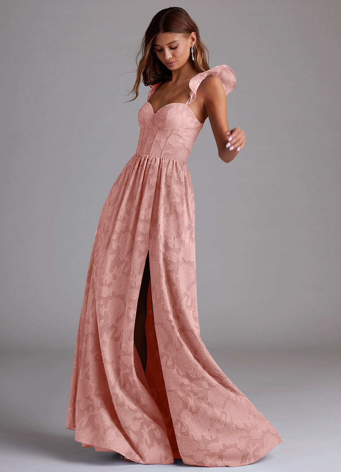 Denisse A-Line Sweetheart Floral Burnout Bridesmaid Dress in Rosette
