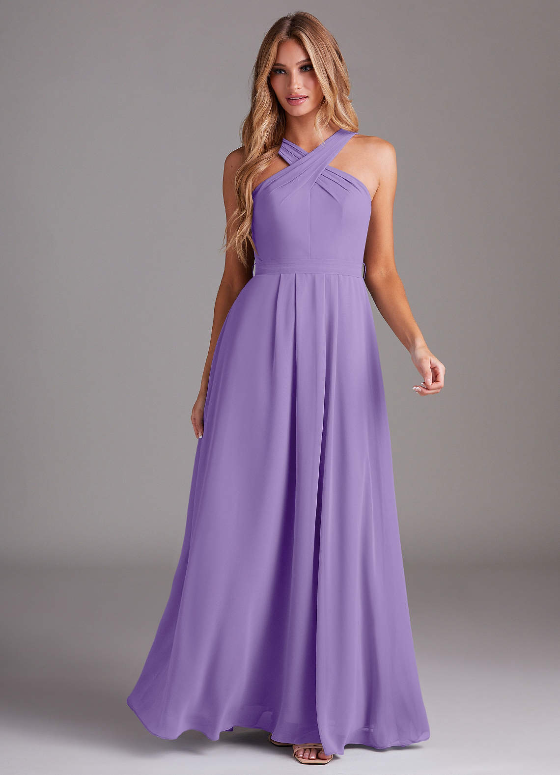 Dixie A-Line Halter Chiffon Bridesmaid Dress in Tahiti
