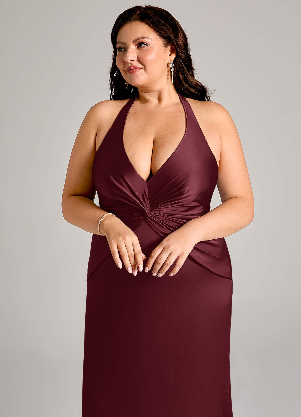 Valerie Mermaid V-Neck Stretch Satin Bridesmaid Dress