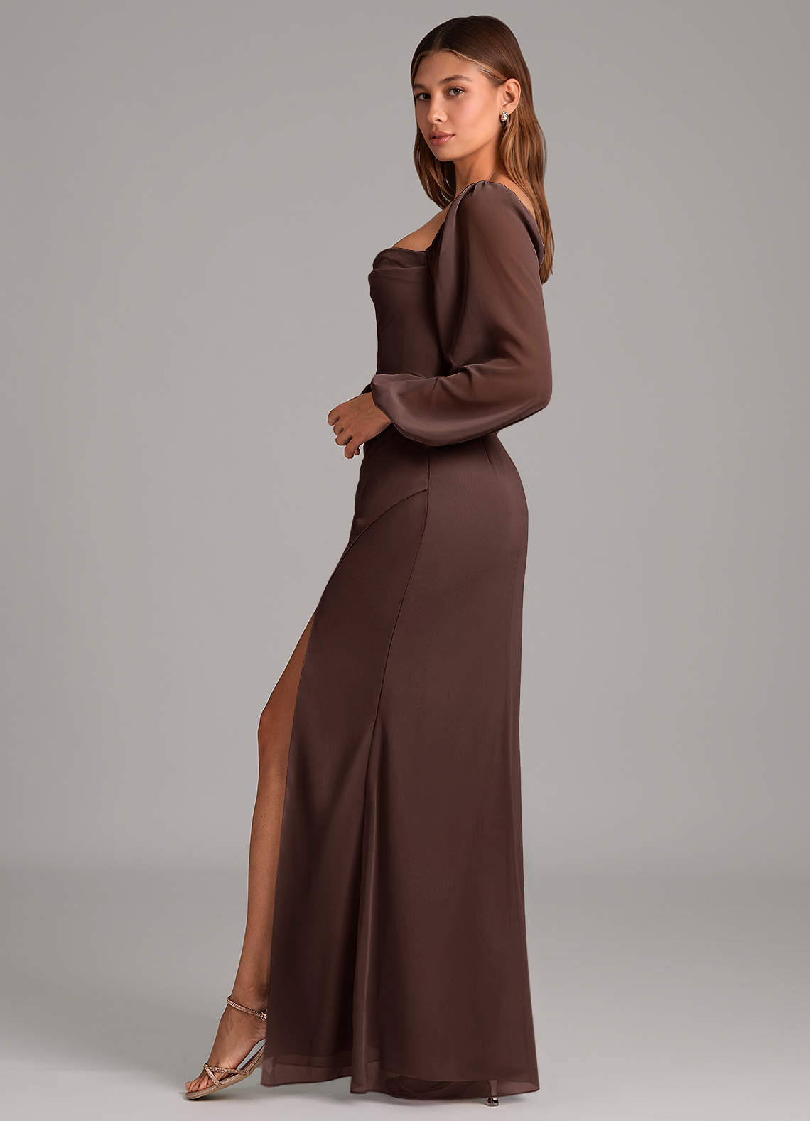 Brixley Mermaid Sweetheart Chiffon Bridesmaid Dress in Ganache