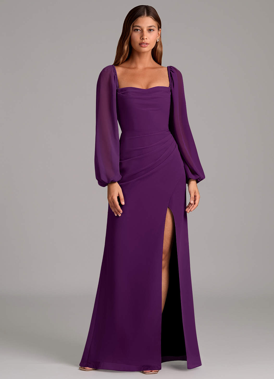 Brixley Mermaid Sweetheart Chiffon Bridesmaid Dress in Grape
