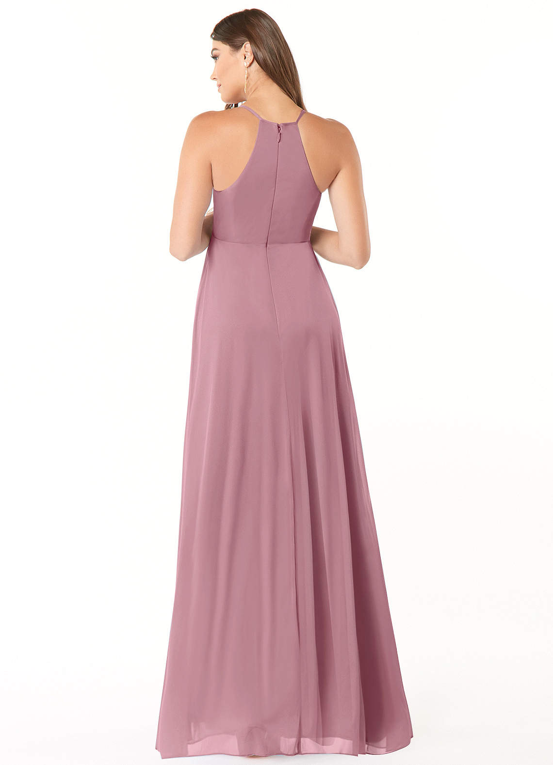 Annabelle A-Line V-Neck Mesh Bridesmaid Dress in Vintage Mauve