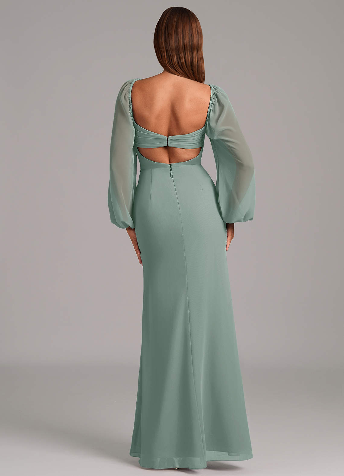 Brixley Mermaid Sweetheart Chiffon Bridesmaid Dress in Silver Sage