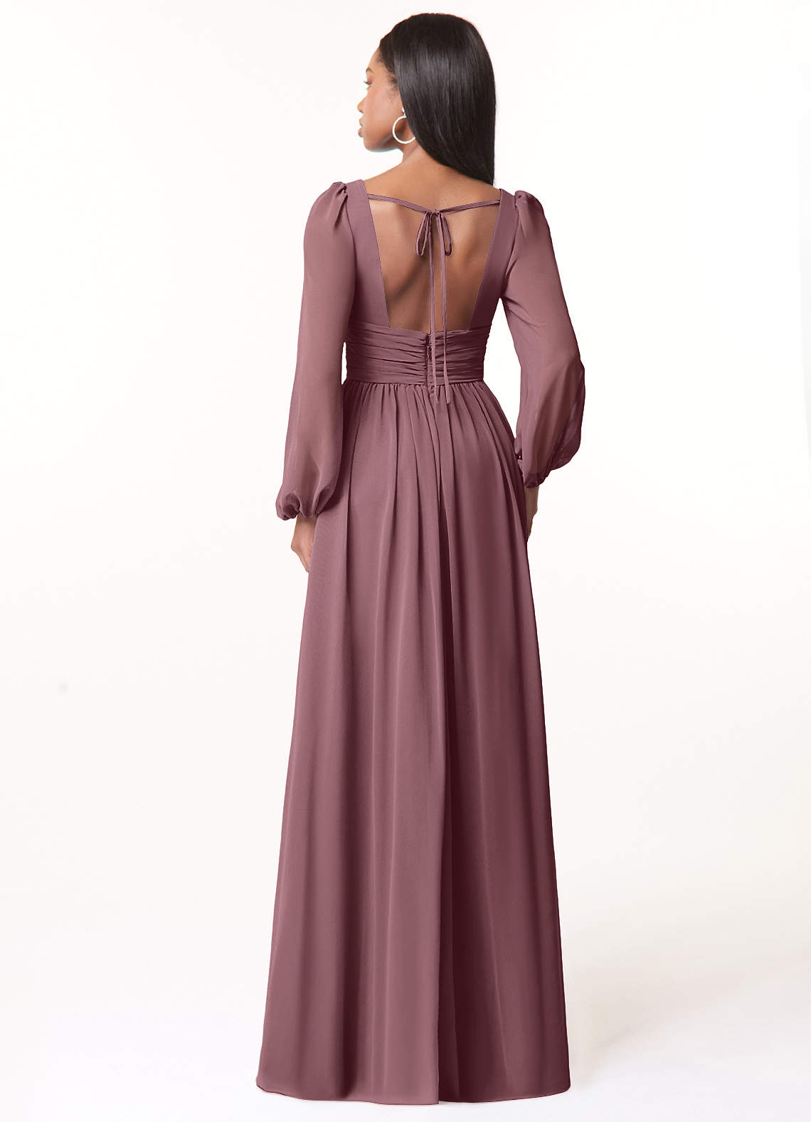 Norah A-Line V-Neck Chiffon Bridesmaid Dress in Amethyst
