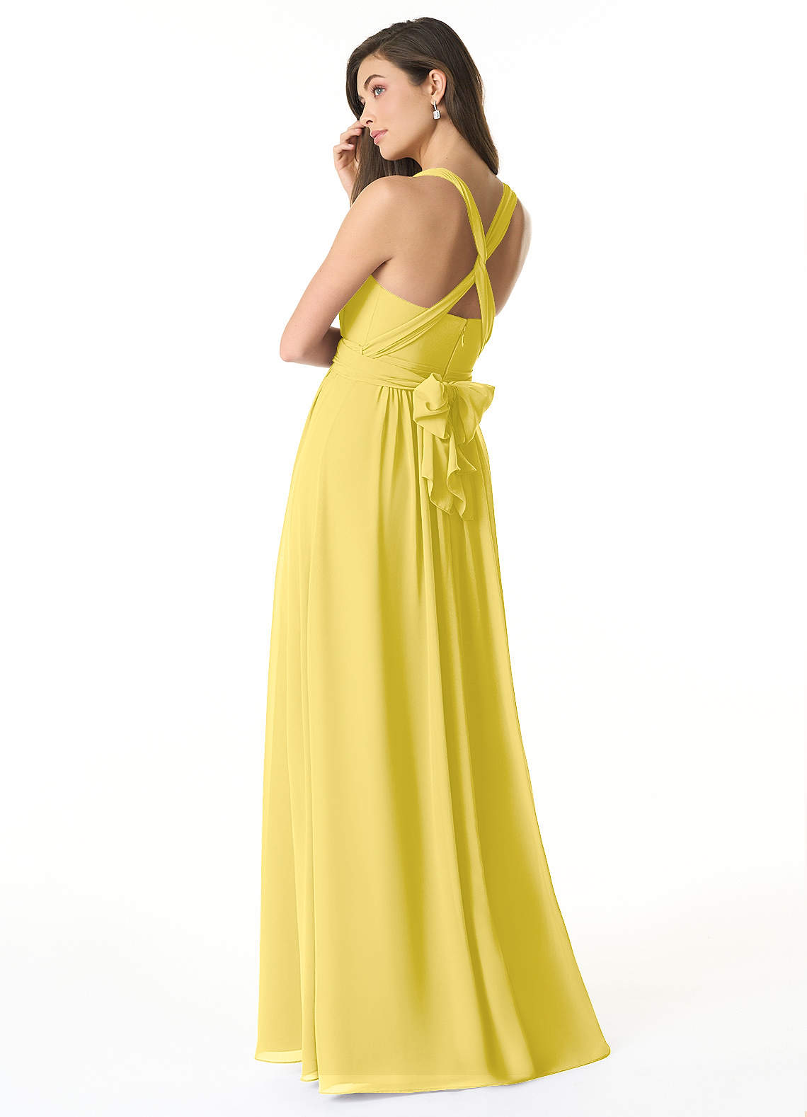 Olani A-Line V-Neck Chiffon Bridesmaid Dress in Canary