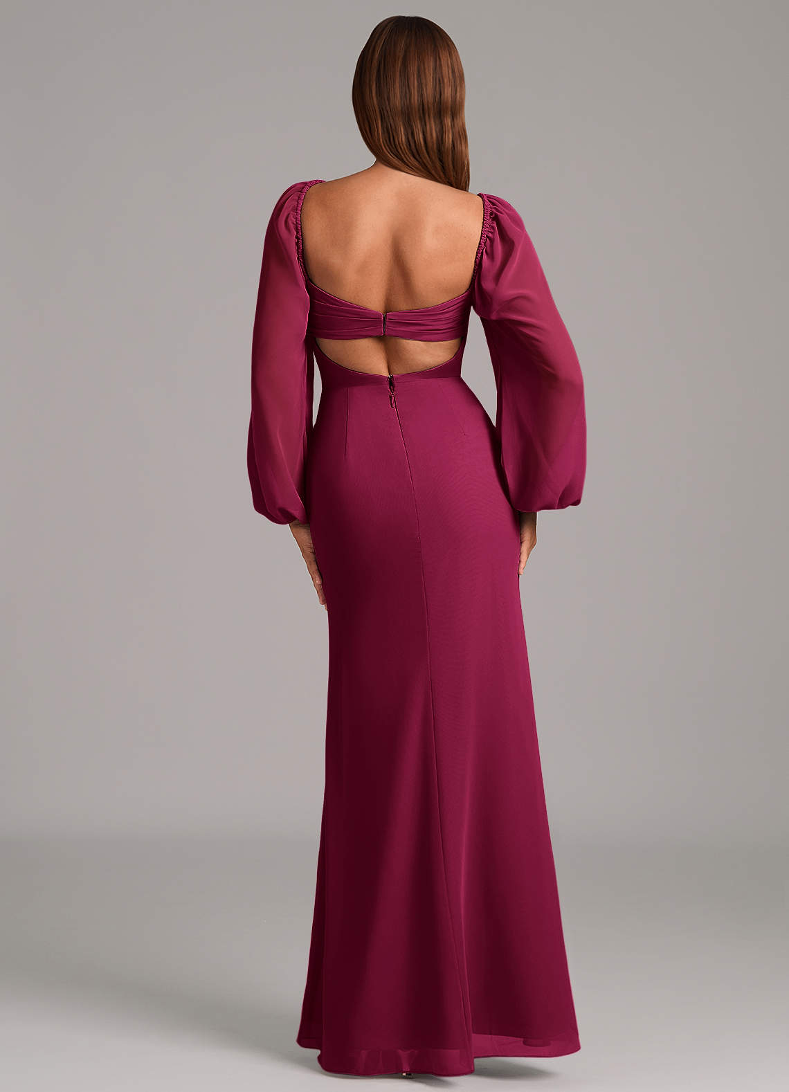 Brixley Mermaid Sweetheart Chiffon Bridesmaid Dress in Burgundy