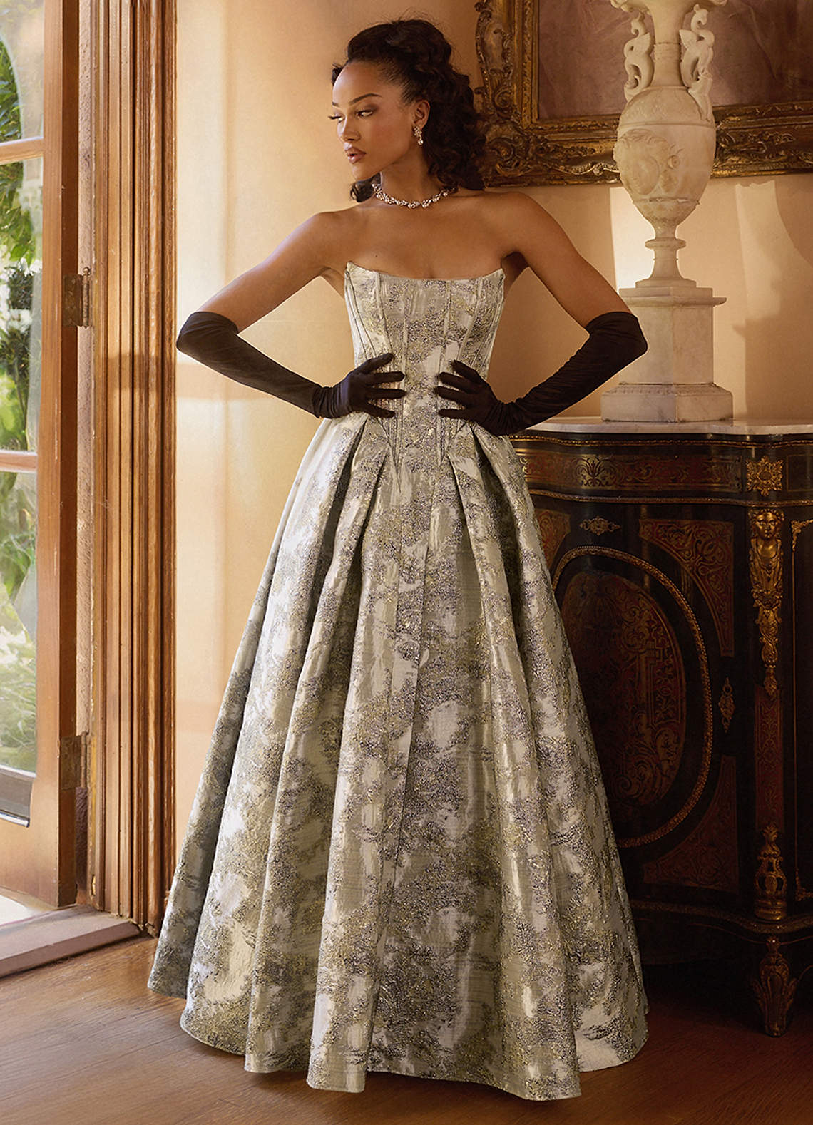 Mavis Gilded Silver Gown
