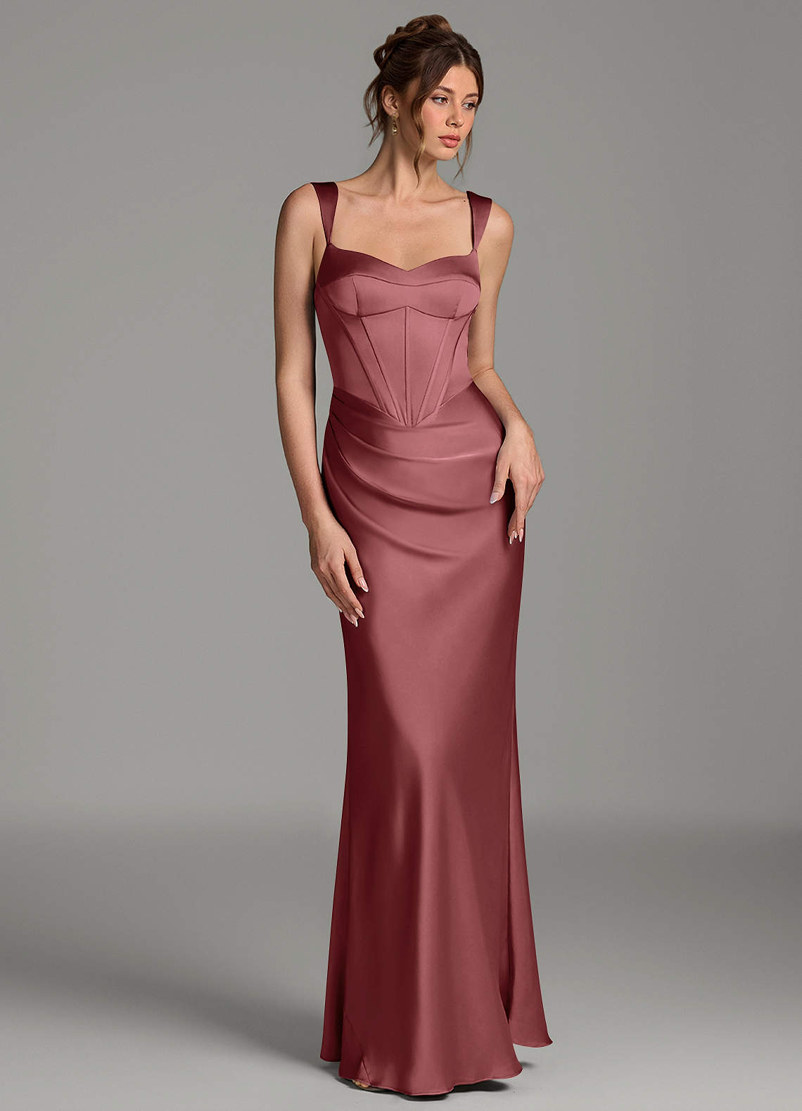 Mela Sheath Sweetheart Stretch Satin Bridesmaid Dress in Amethyst
