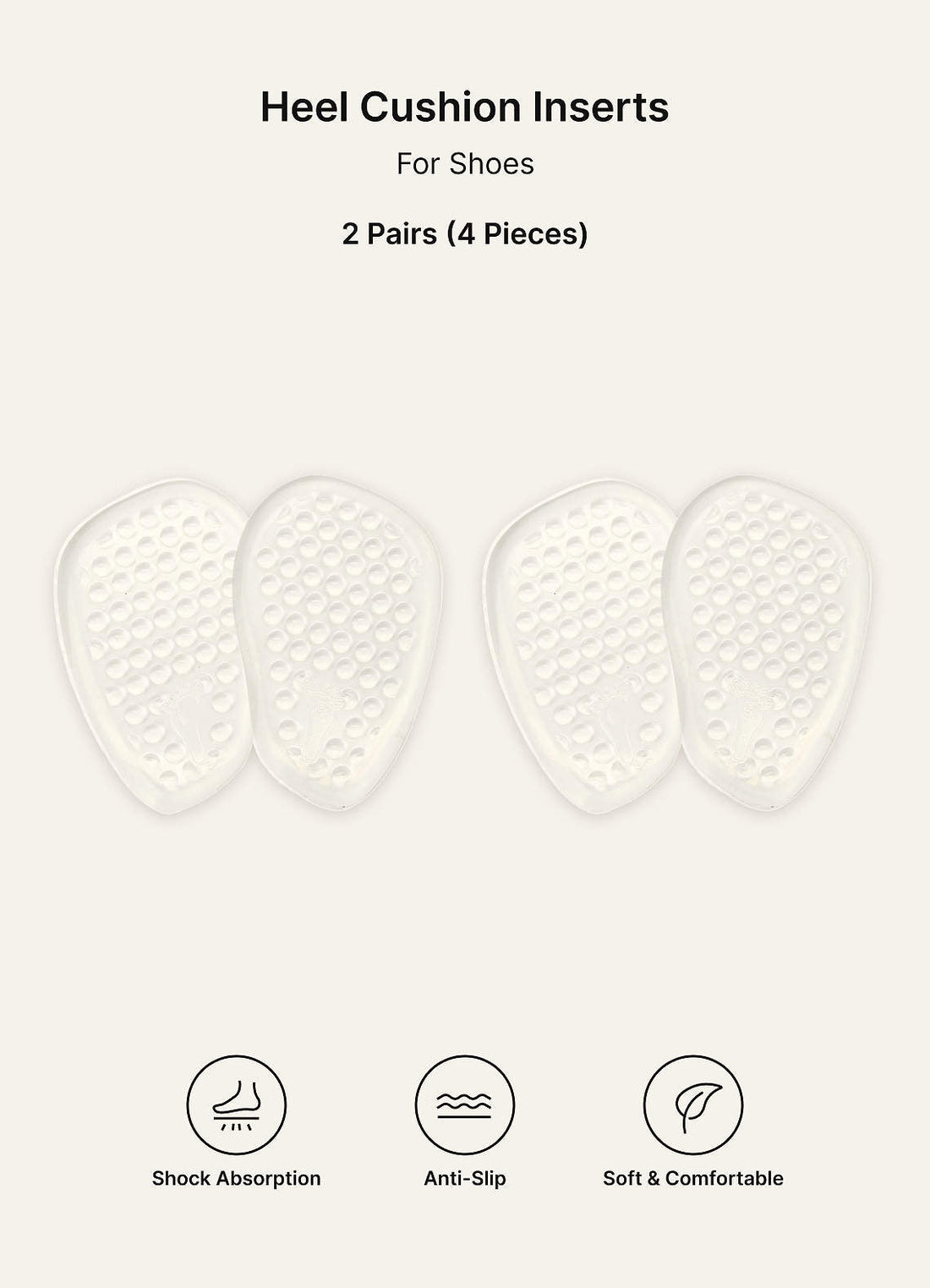 2 Pairs Invisible Gel Foot Cushions — Clear — 图 1/4