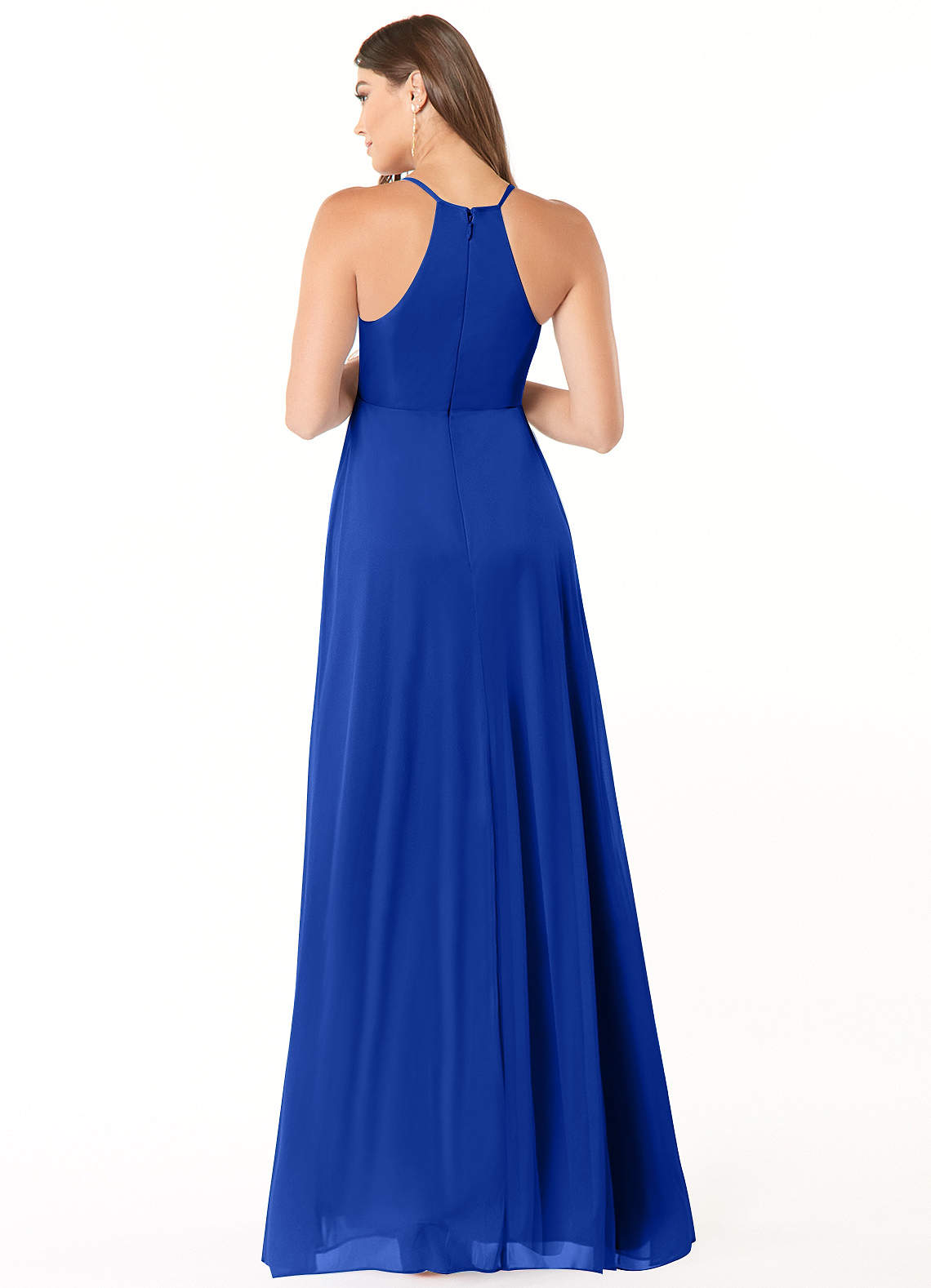 Annabelle A-Line V-Neck Mesh Bridesmaid Dress in Royal Blue
